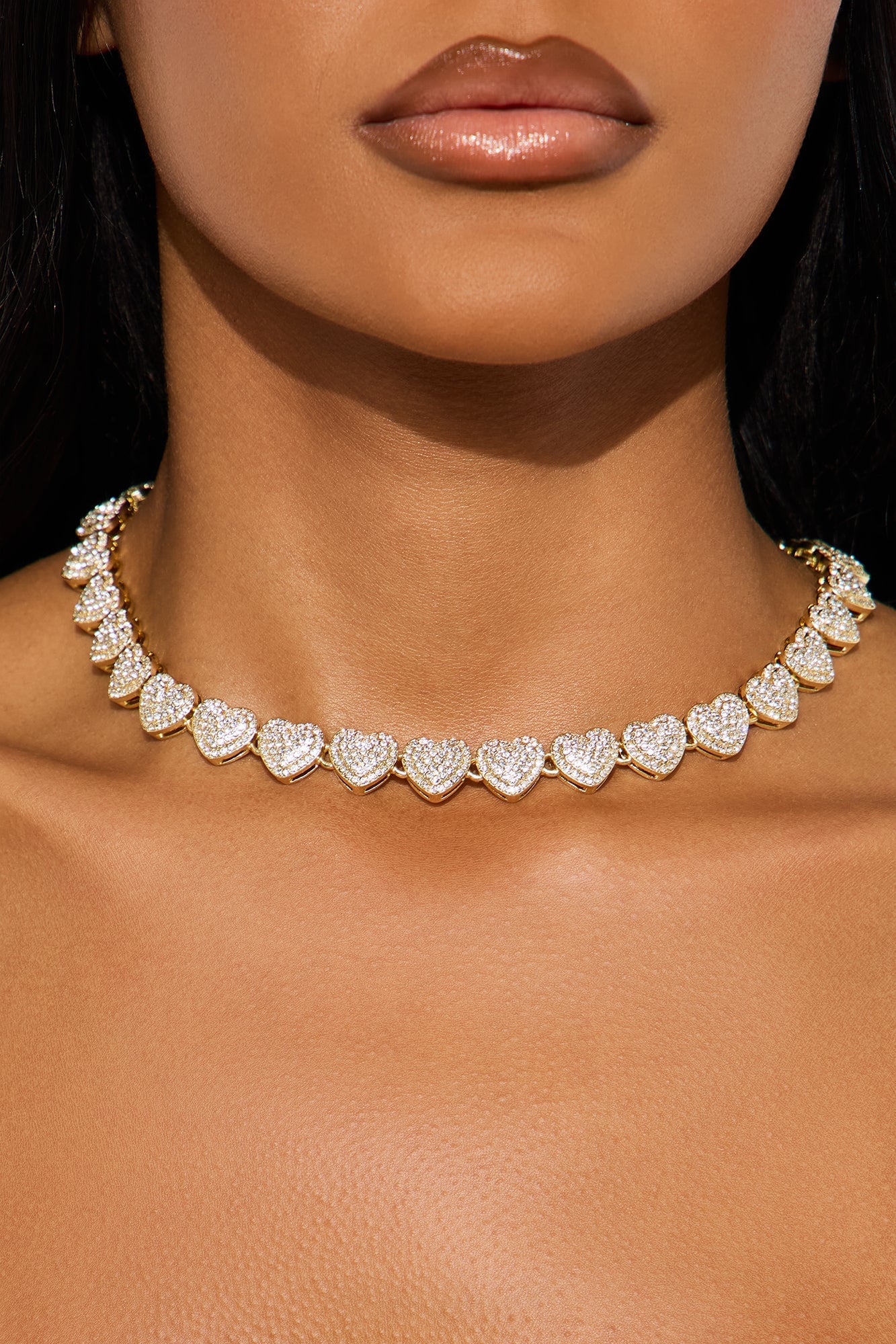 LOML Heart Single Chain Necklace - Gold image 1