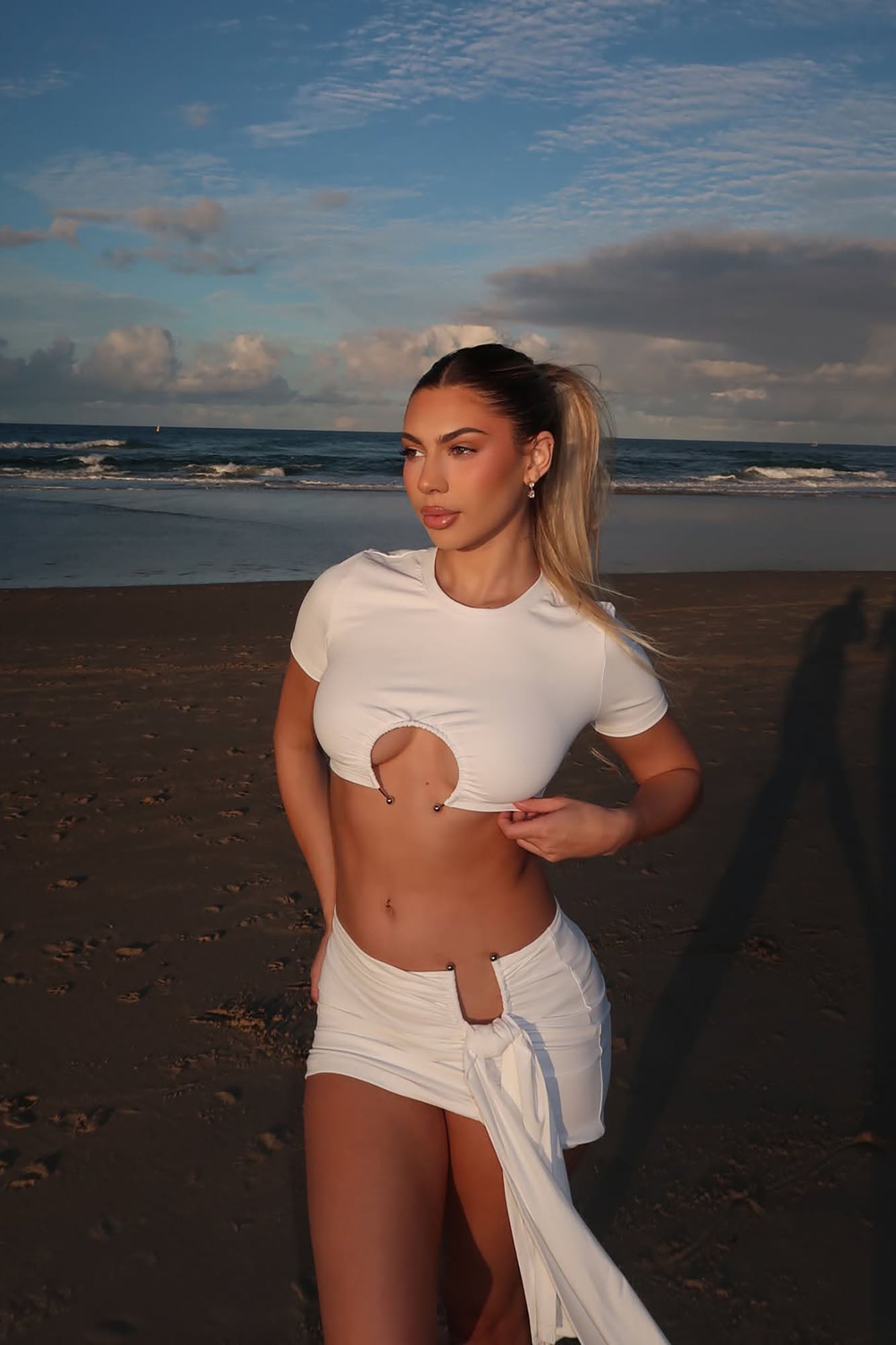 Miami Nights Mini Skirt Set - White image 1