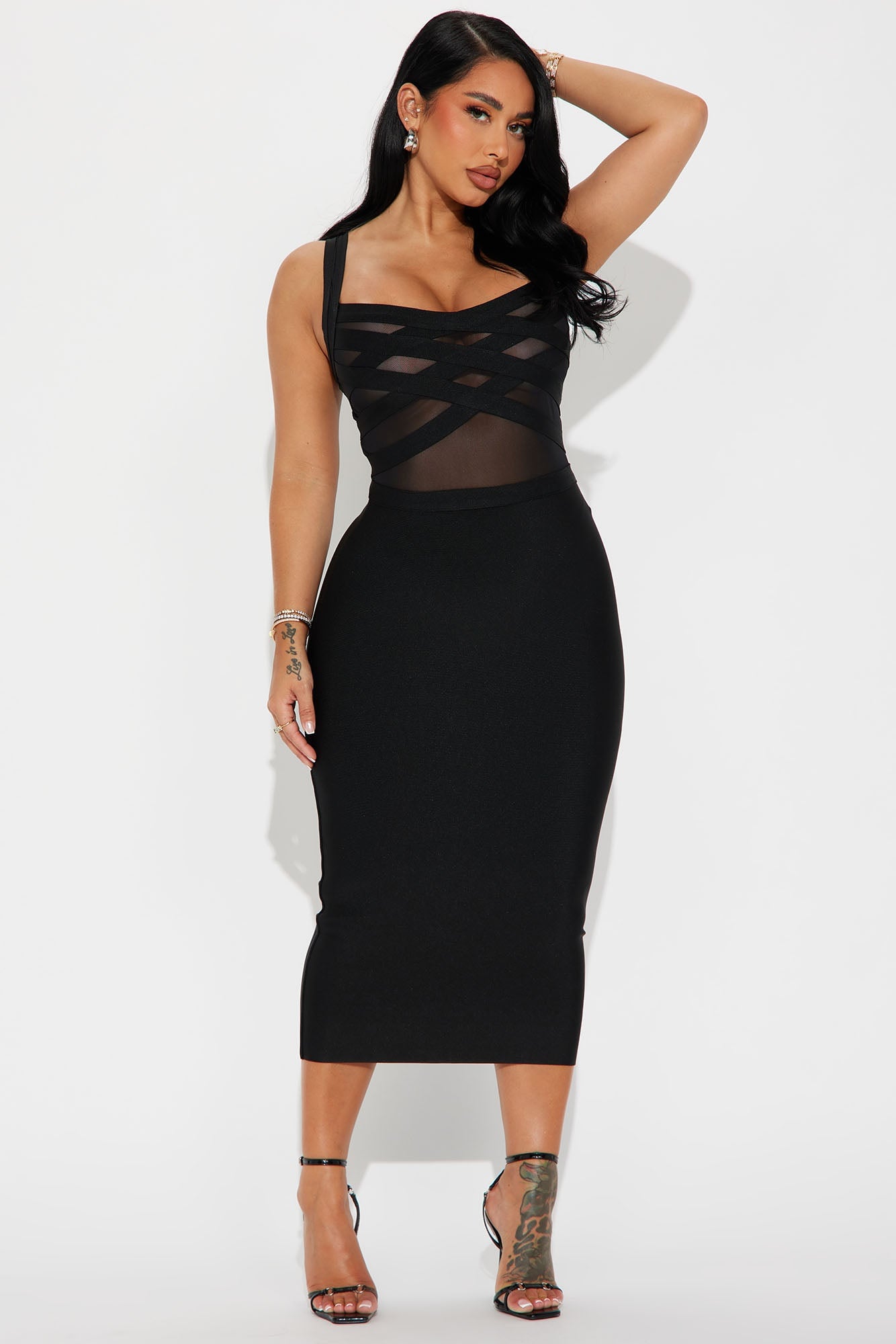 Cassidy Bandage Midi Dress - Black image 4