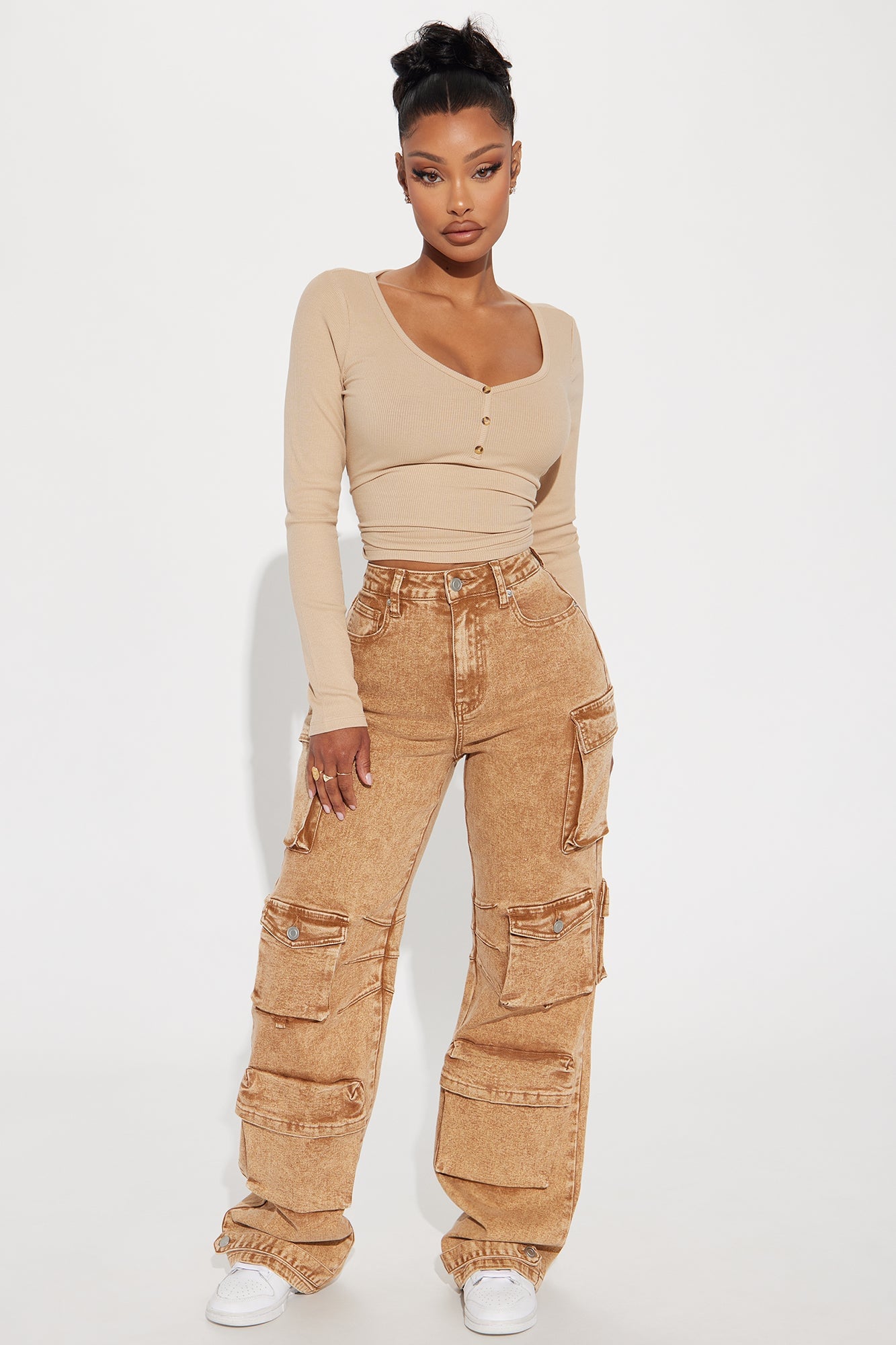 Ryder Ribbed Top - Sand image 2