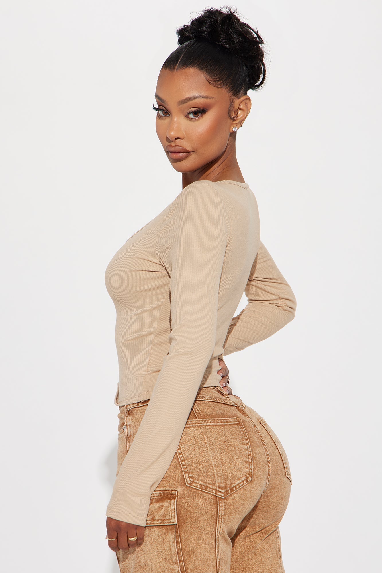 Ryder Ribbed Top - Sand image 3