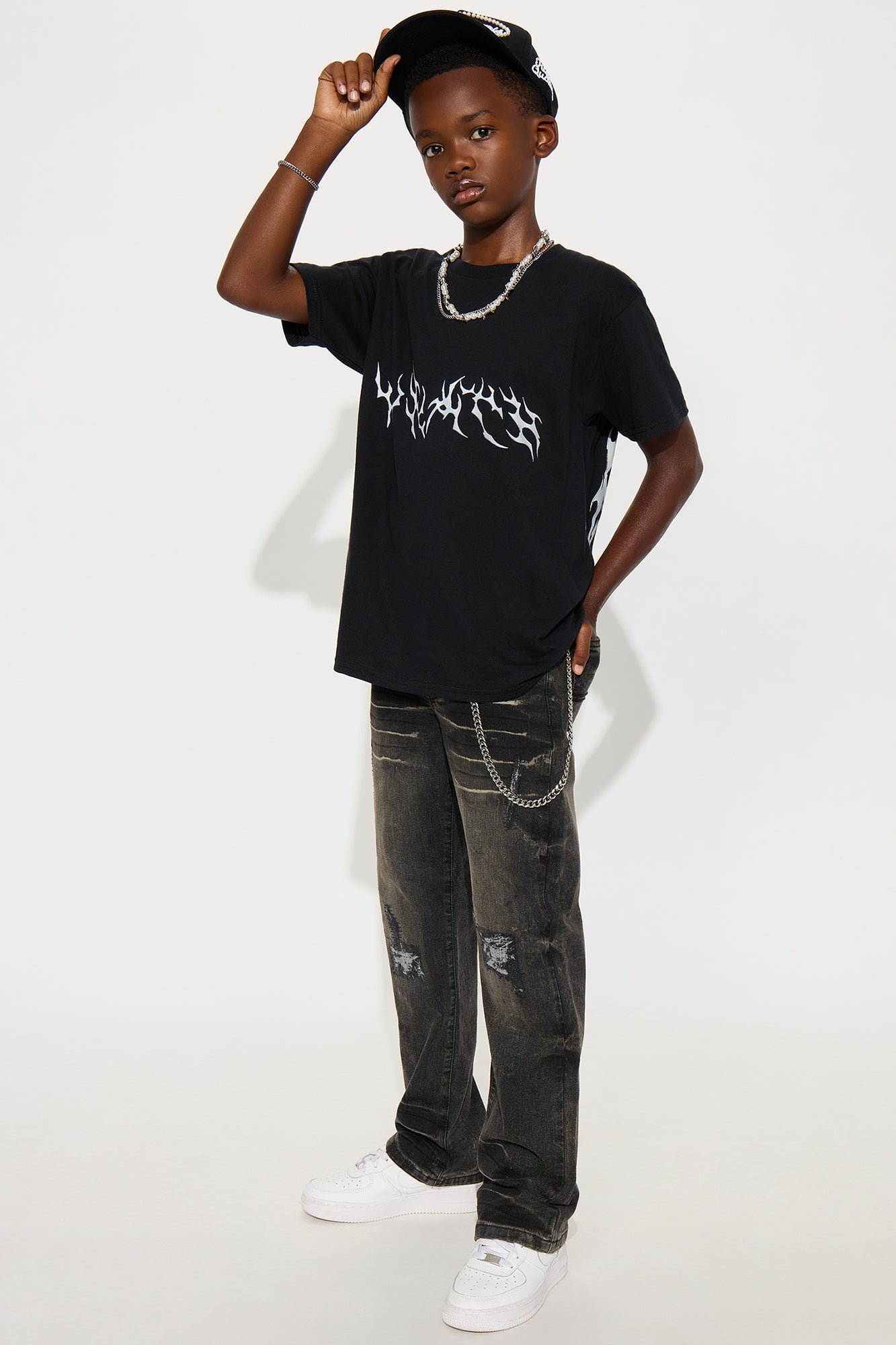Mini Winged Wraith Short Sleeve Front/Back Tee - Black image 4