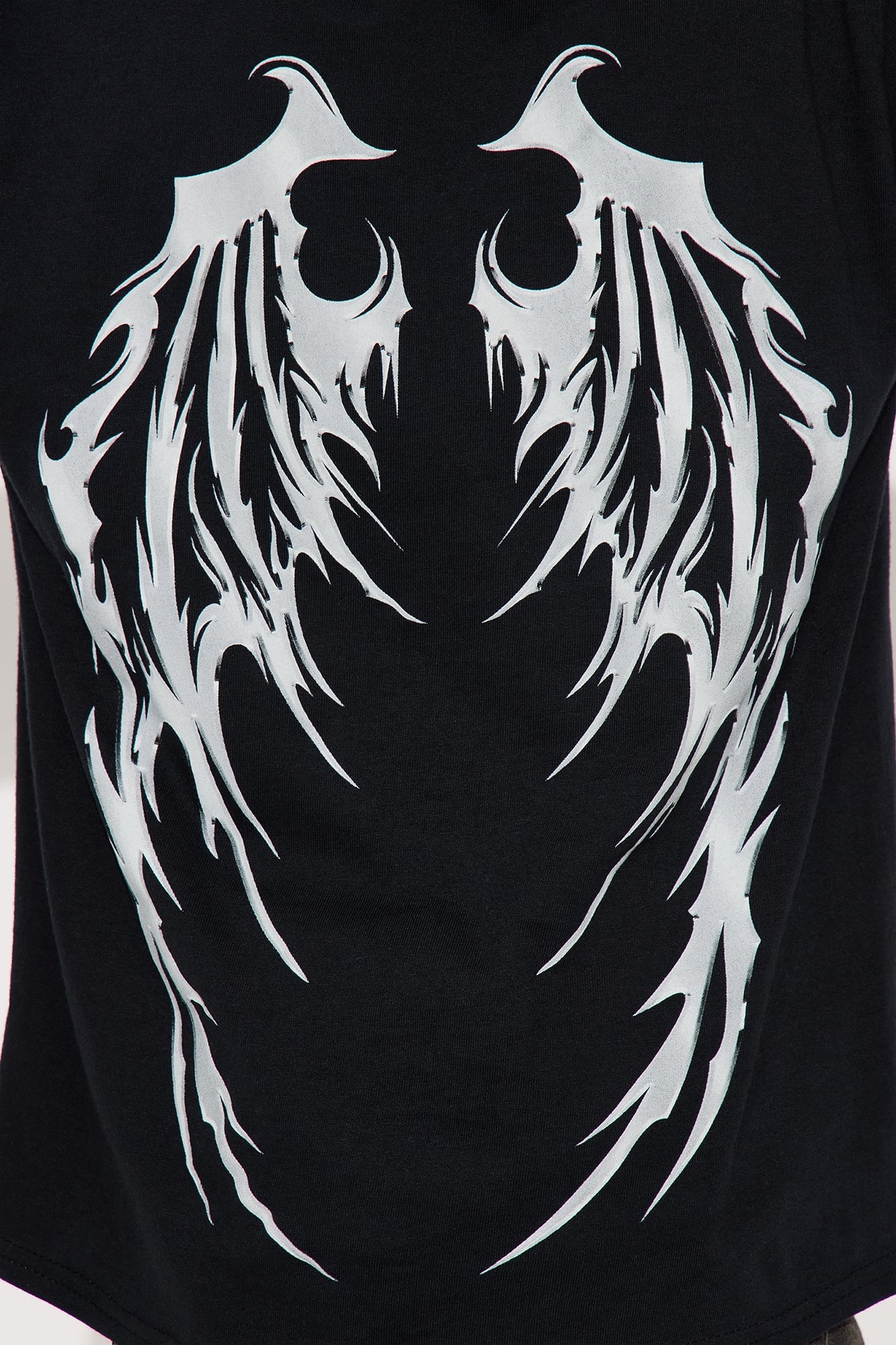 Mini Winged Wraith Short Sleeve Front/Back Tee - Black image 5