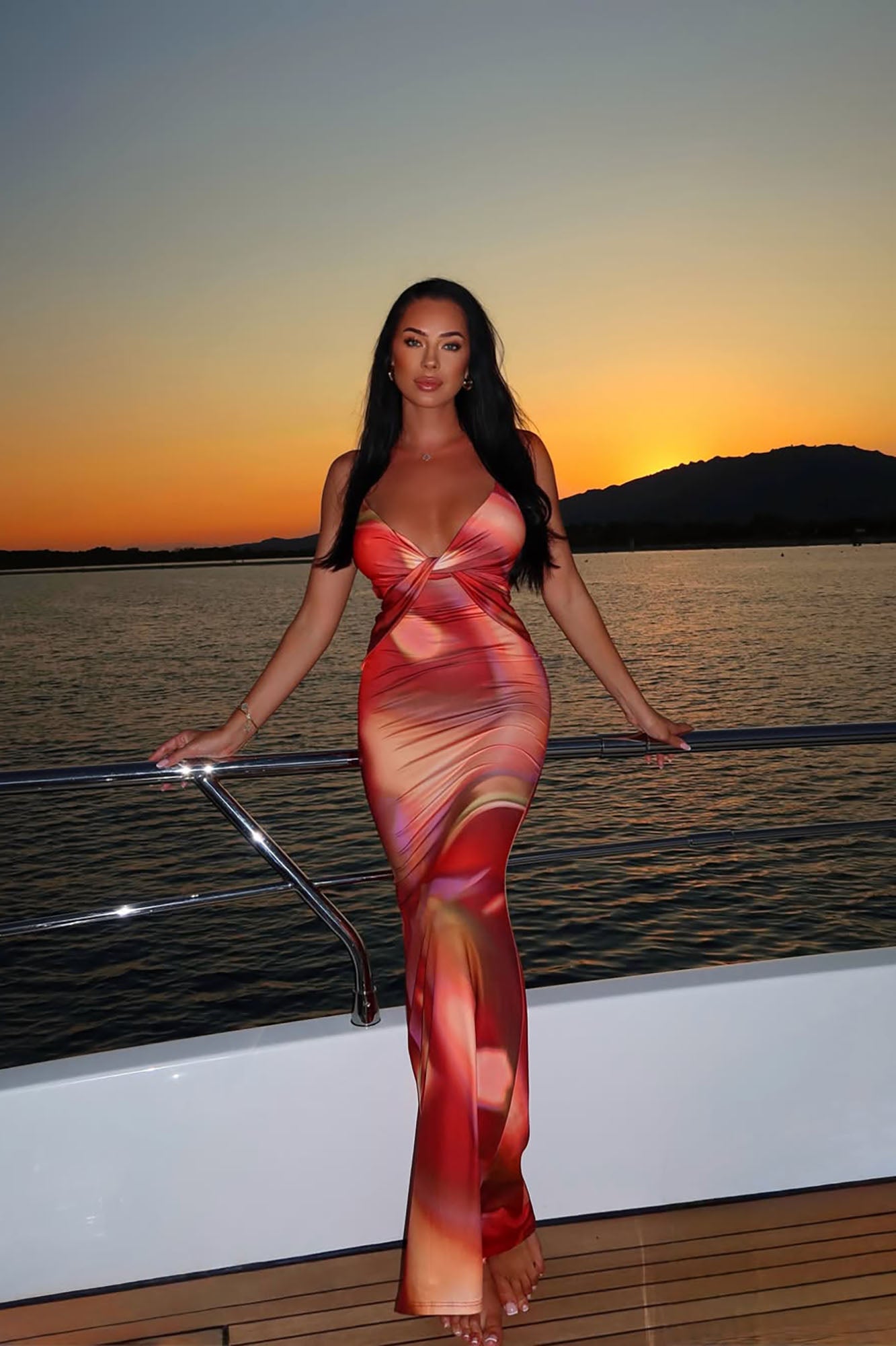 Heat Wave Maxi Dress - Red/combo image 1