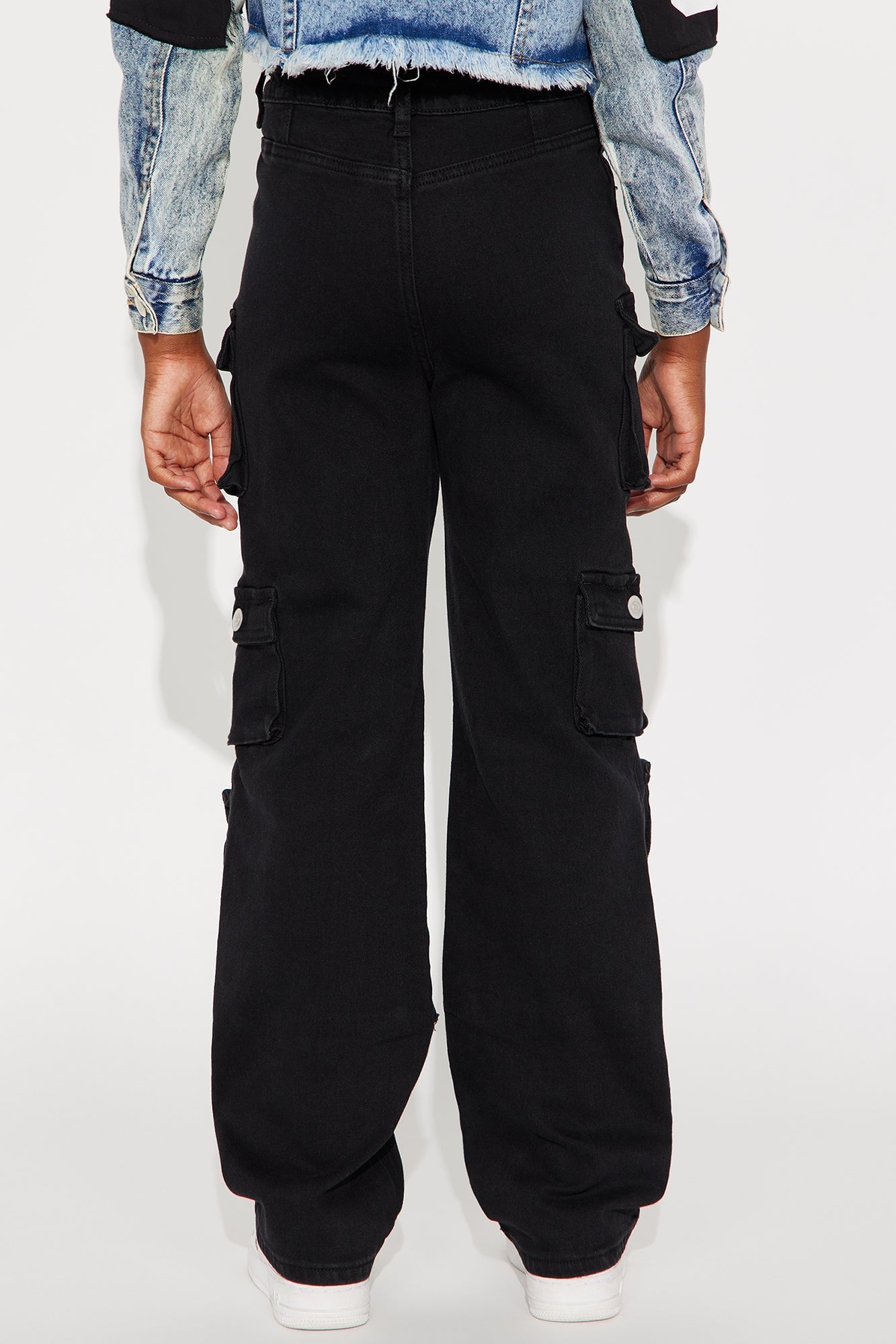 Mini Lily High Rise Cargo Jeans - Black image 4