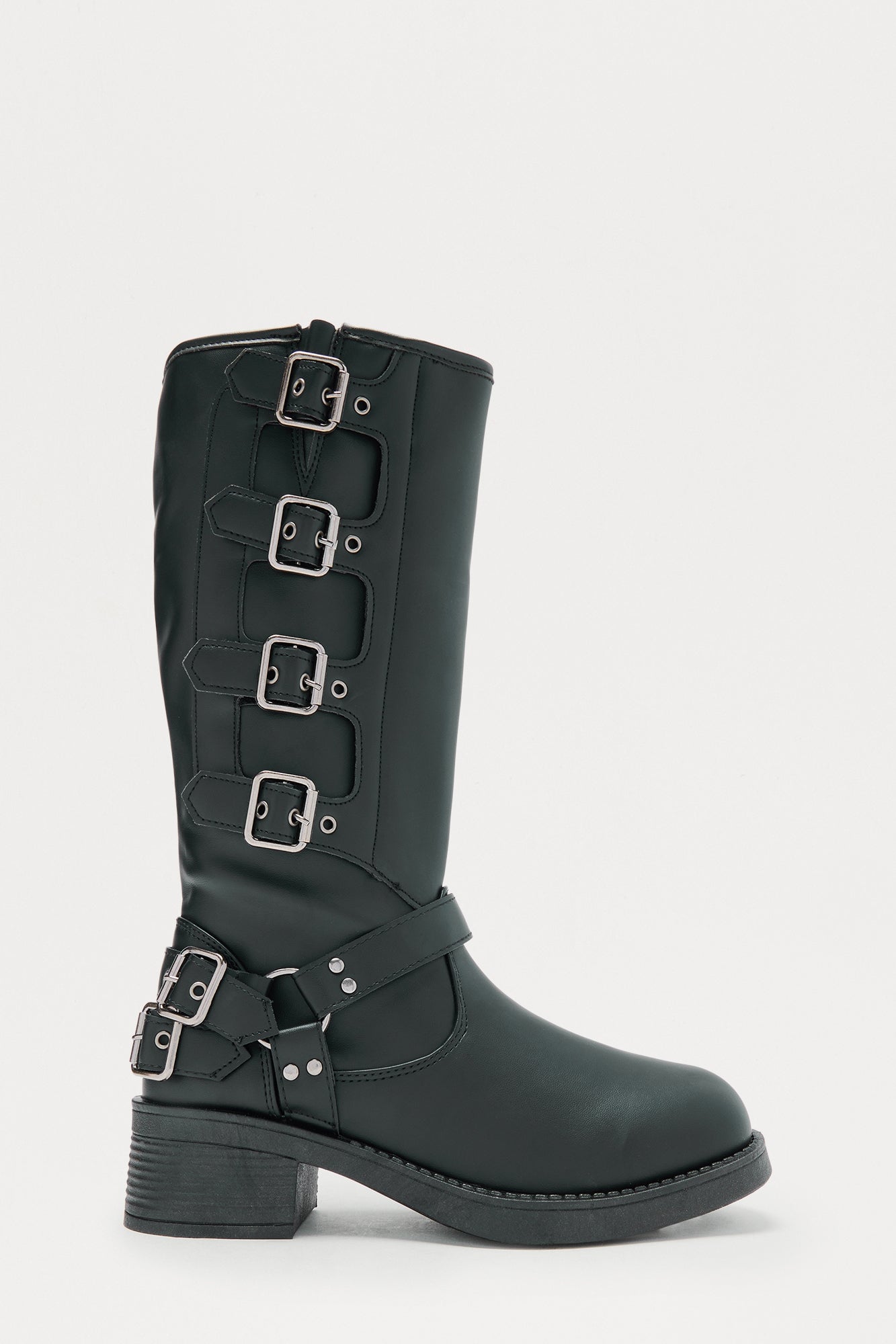 Alden Buckle Knee High Boots - Black image 1