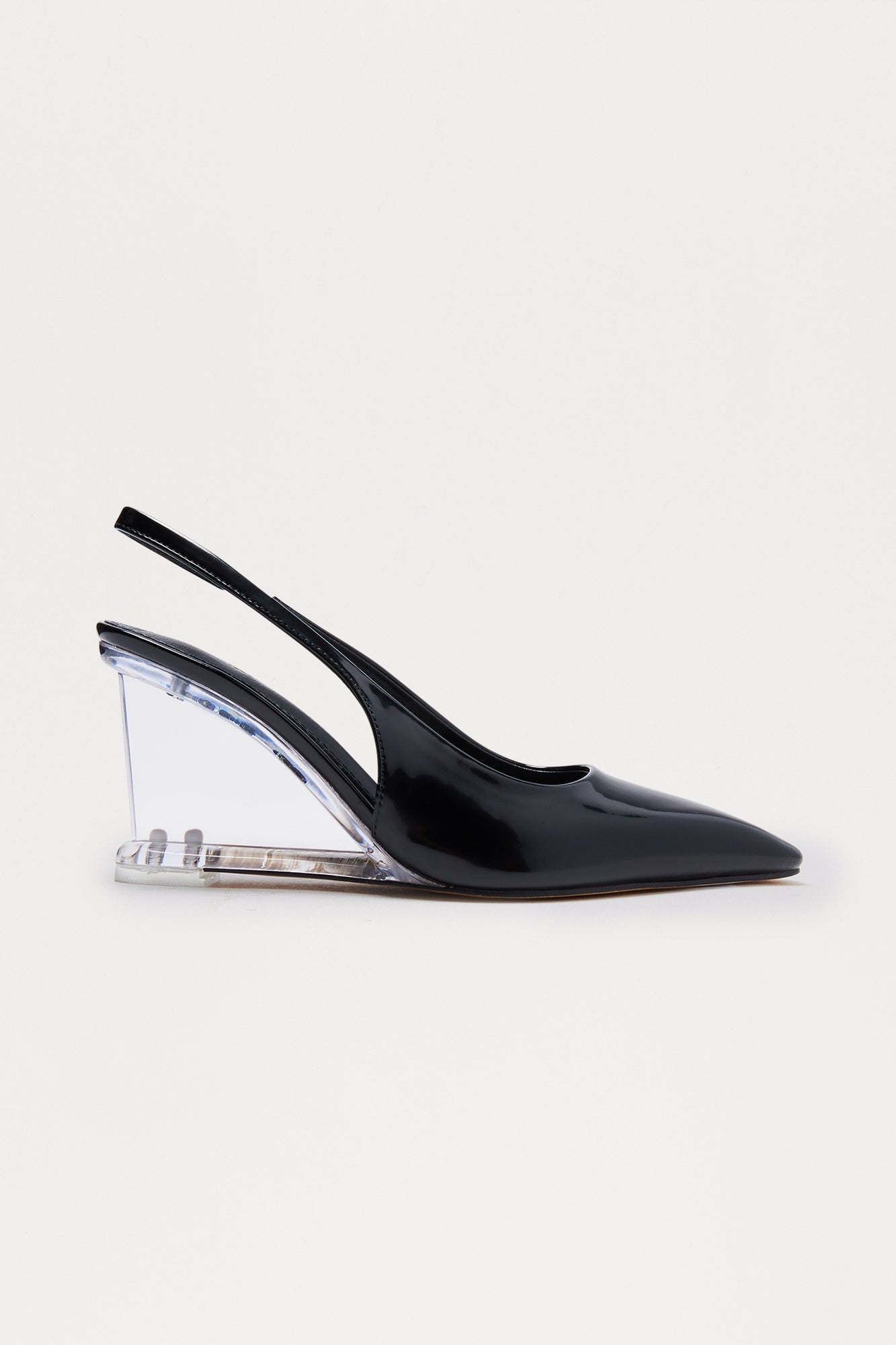 Muse Slingback Clear Wedges - Black image 1