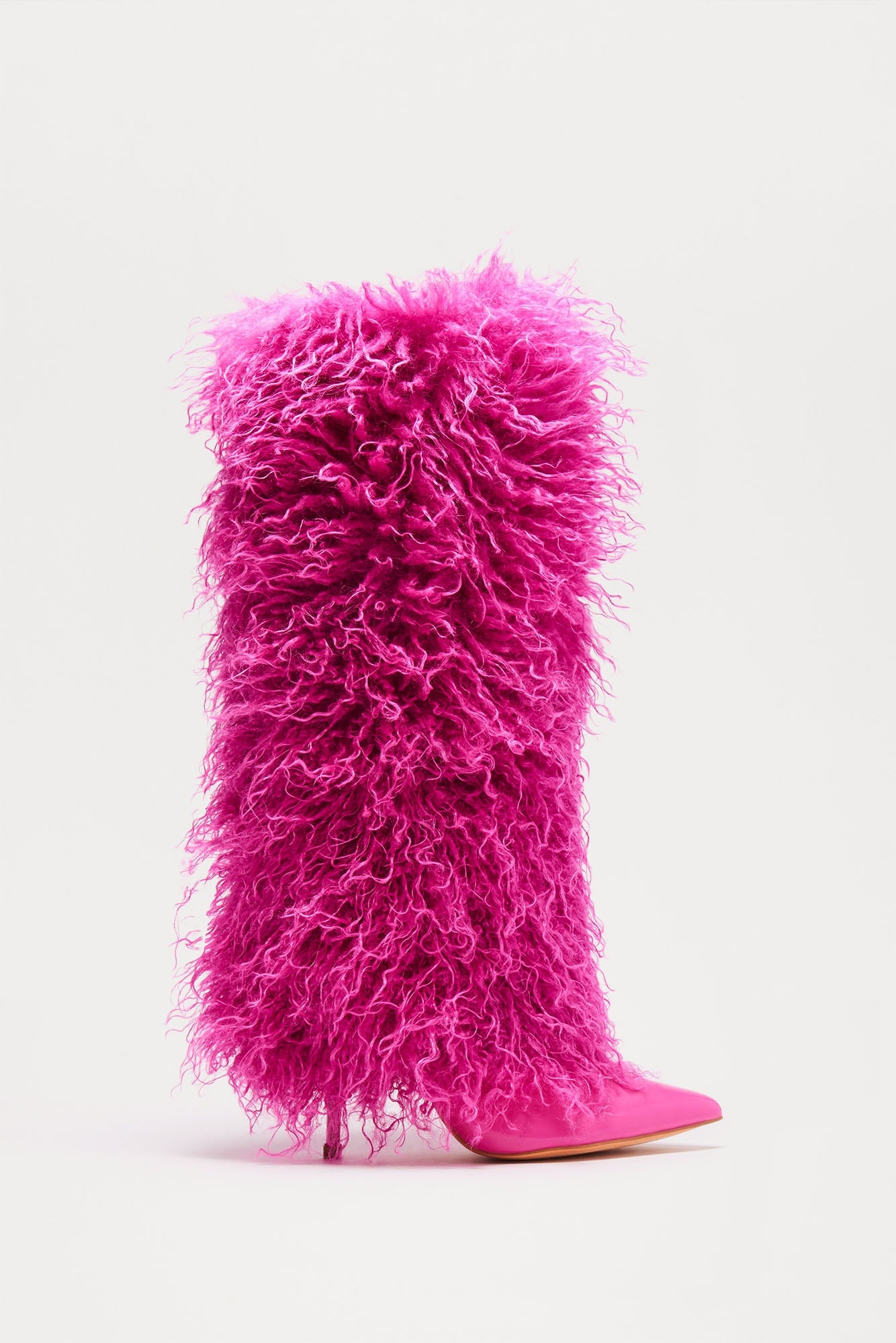 Chantel Faux Fur Knee High Boots - Pink image 1