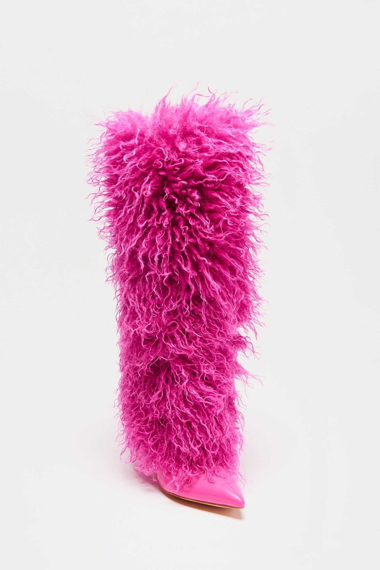 Chantel Faux Fur Knee High Boots - Pink image 3