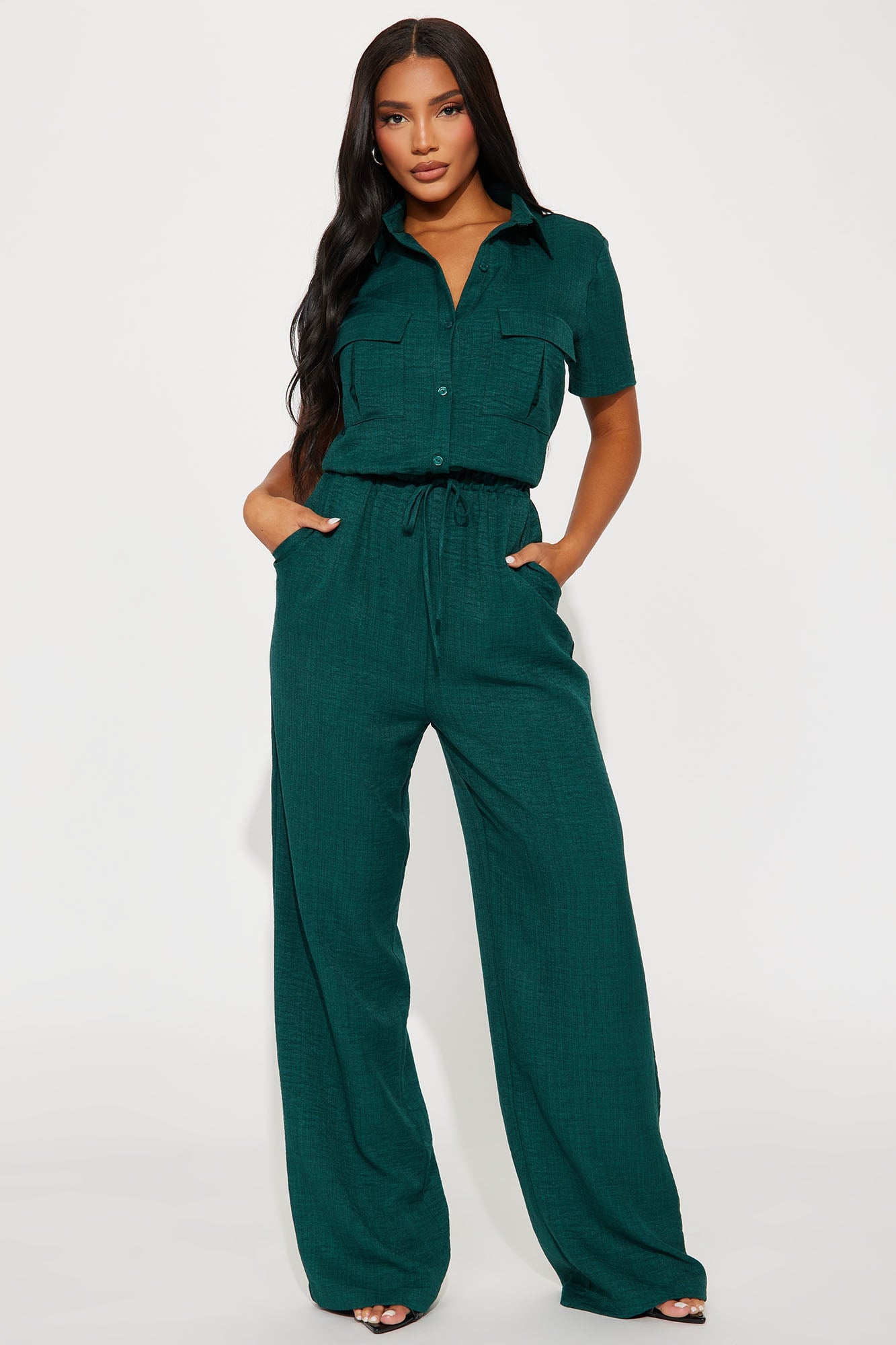 Come Find Me Linen Jumpsuit - Hunter image 4