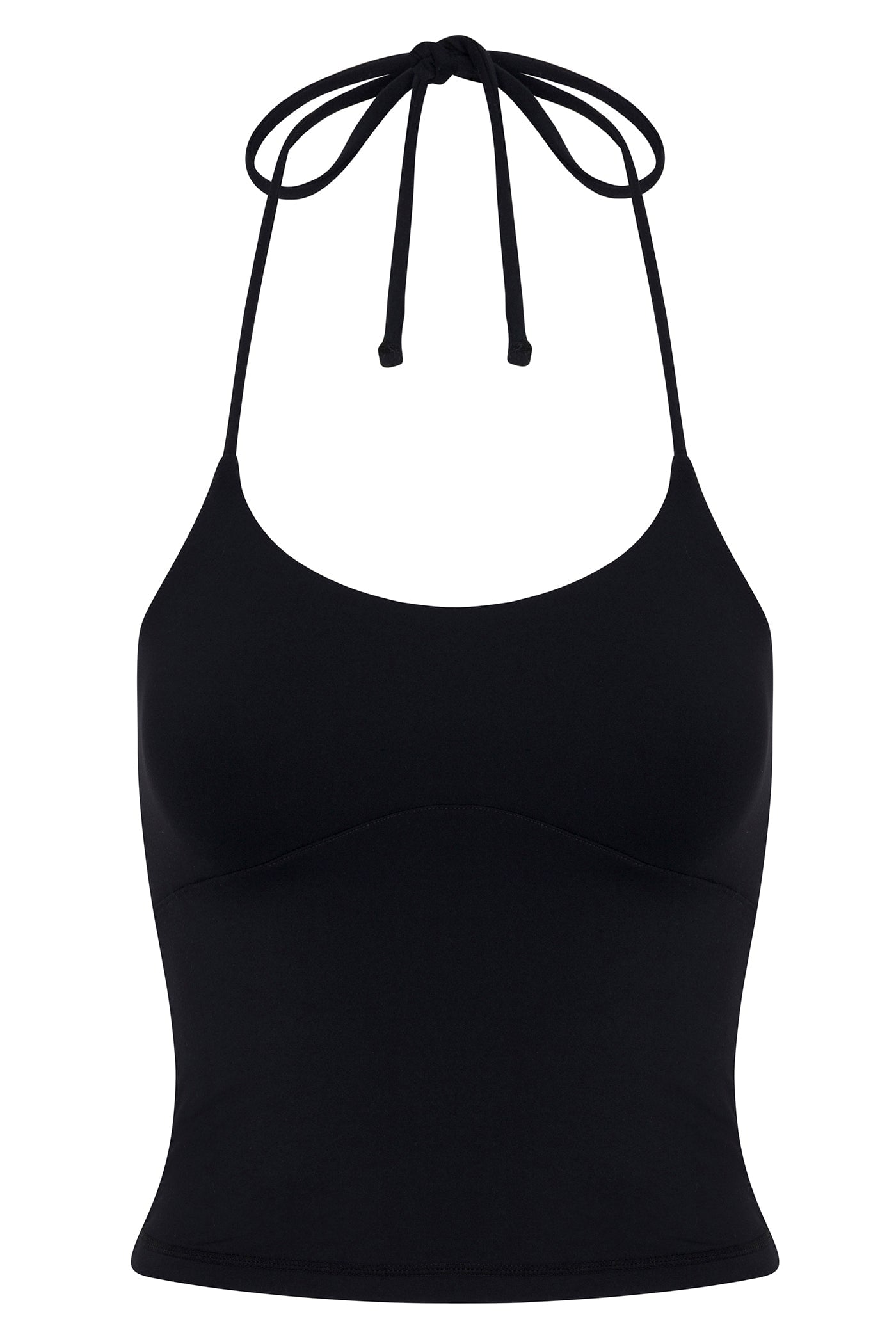 Second Skin Double Lined Cut Out Halter Top - Black image 11