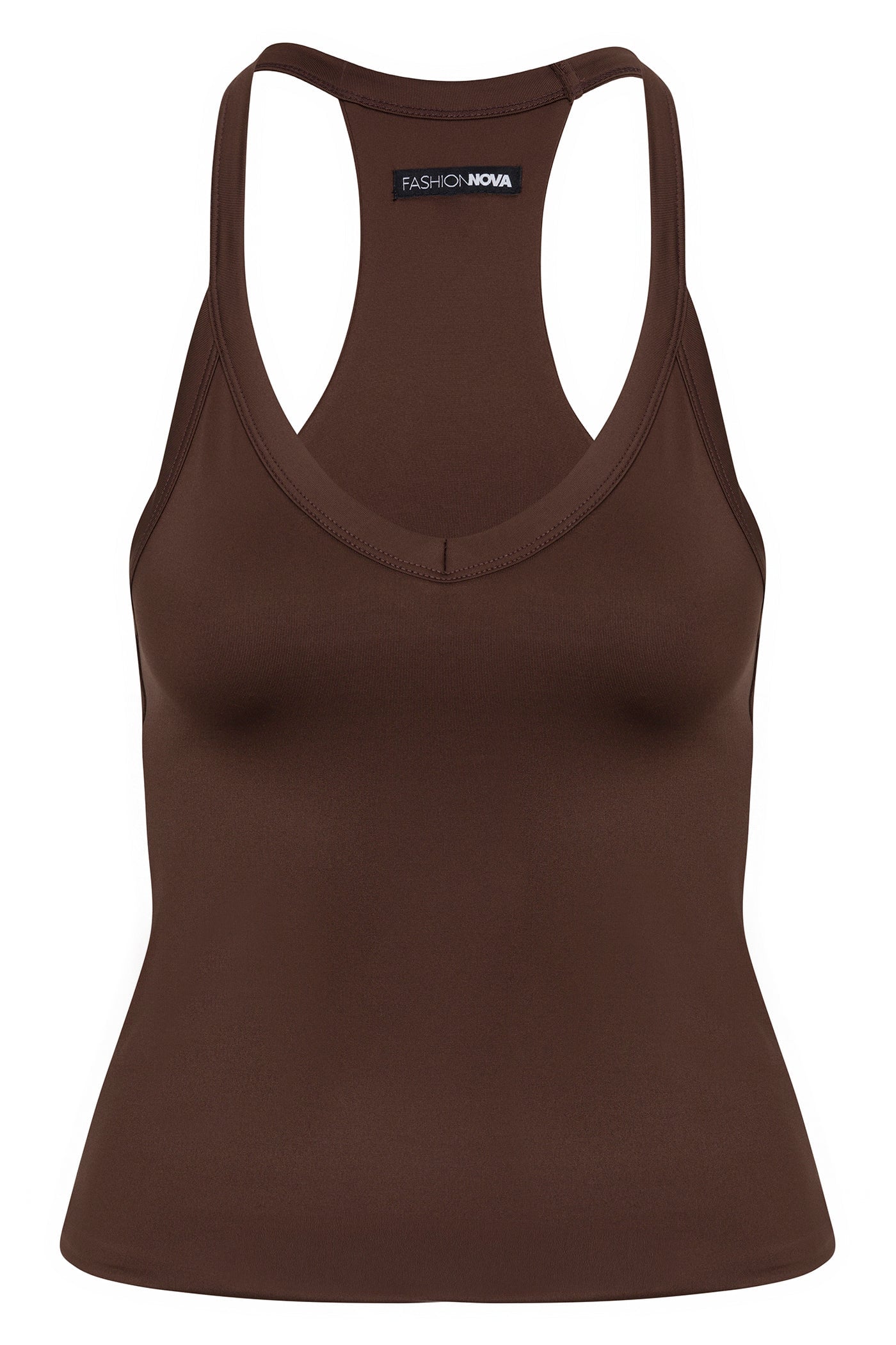 Contour Double Lined V-Neck Tank Top - Chocolate image 11