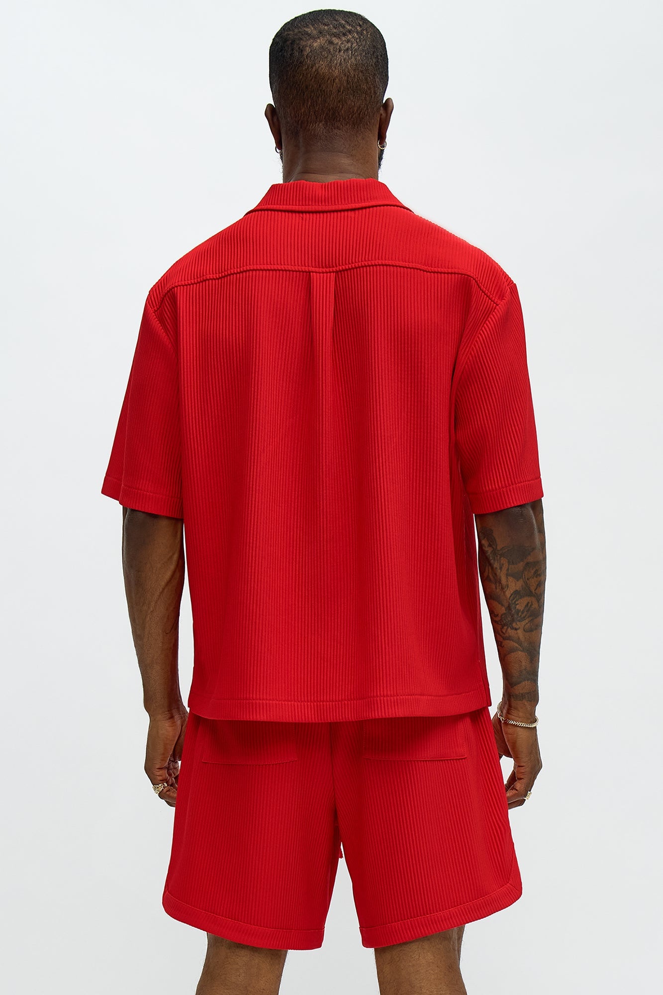 Show Up Short Sleeve Cuban Shirt - Red image 6