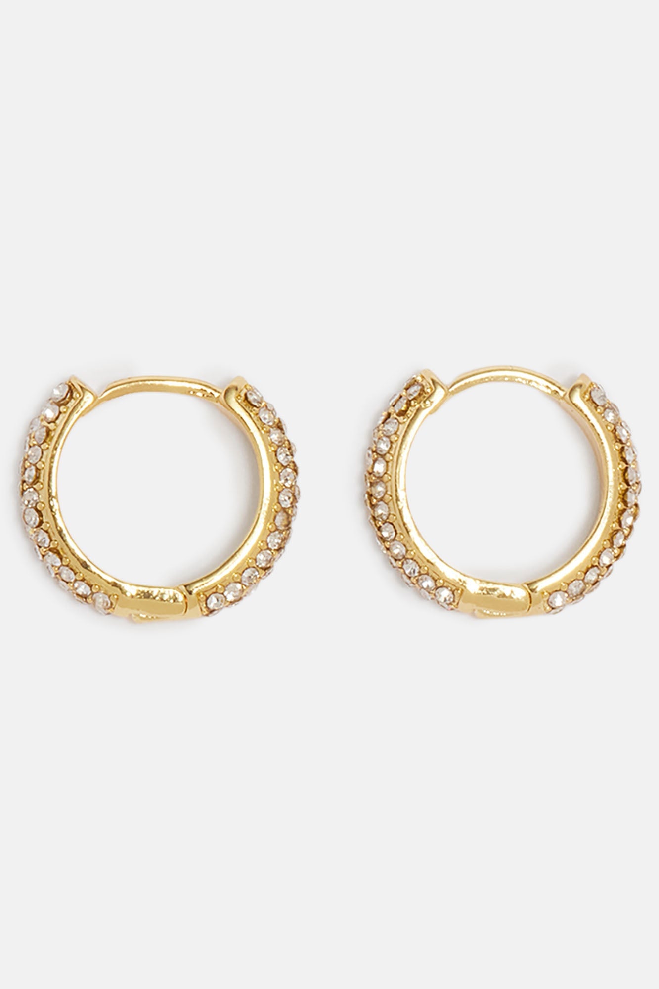 Iced Hoop Earring Set - Gold image 3