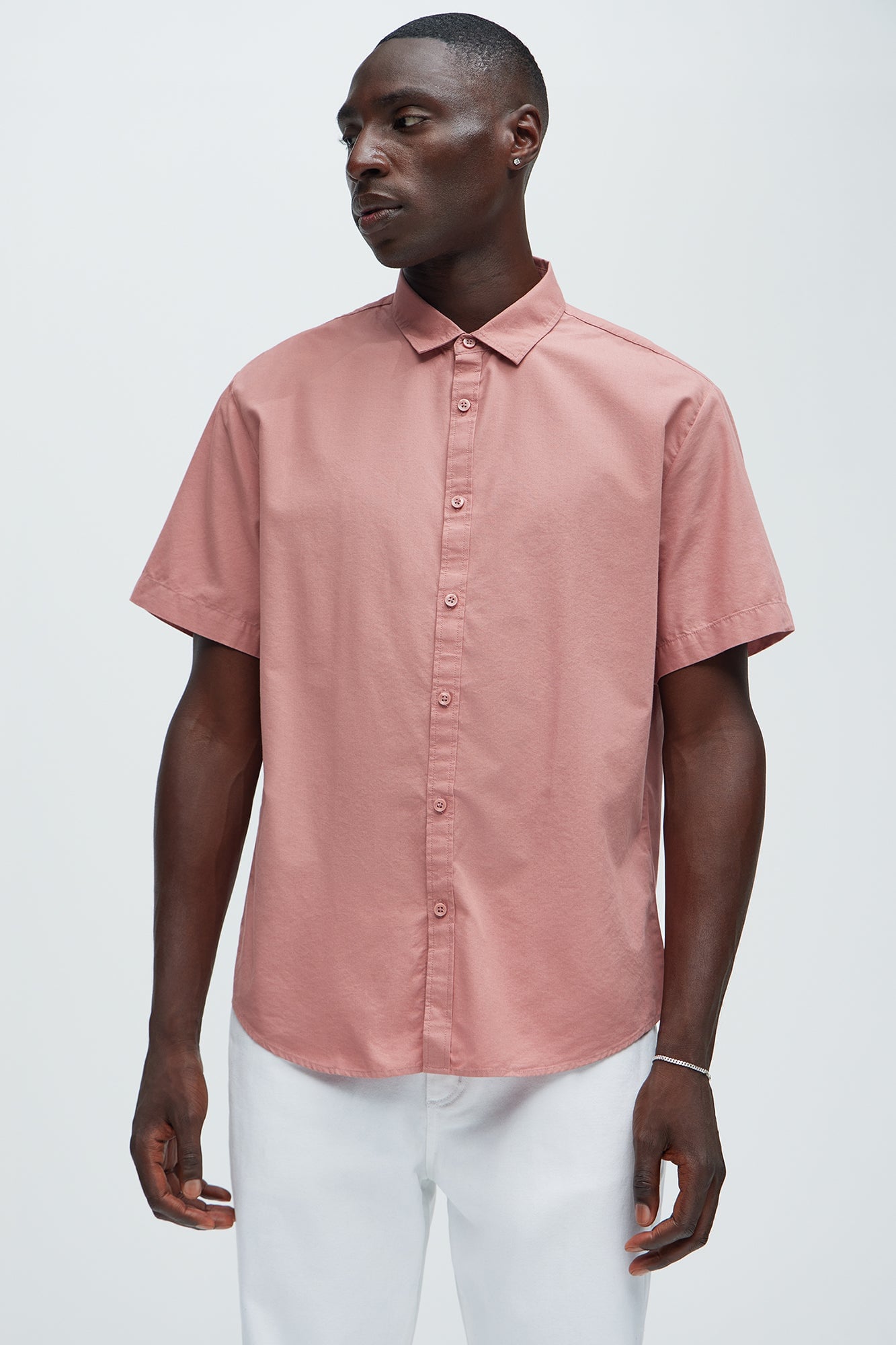 Ryland Short Sleeve Button Up Shirt - Mauve image 5
