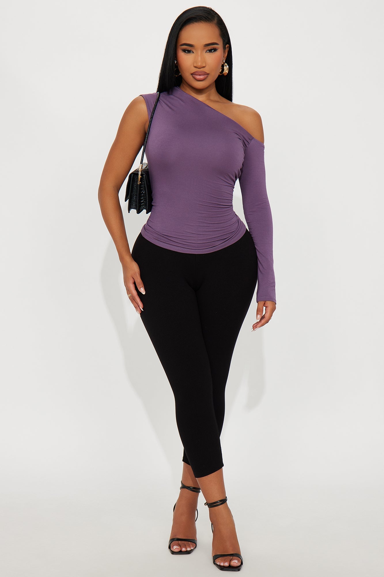 Ashling Ruched Off Shoulder Top - Purple image 5