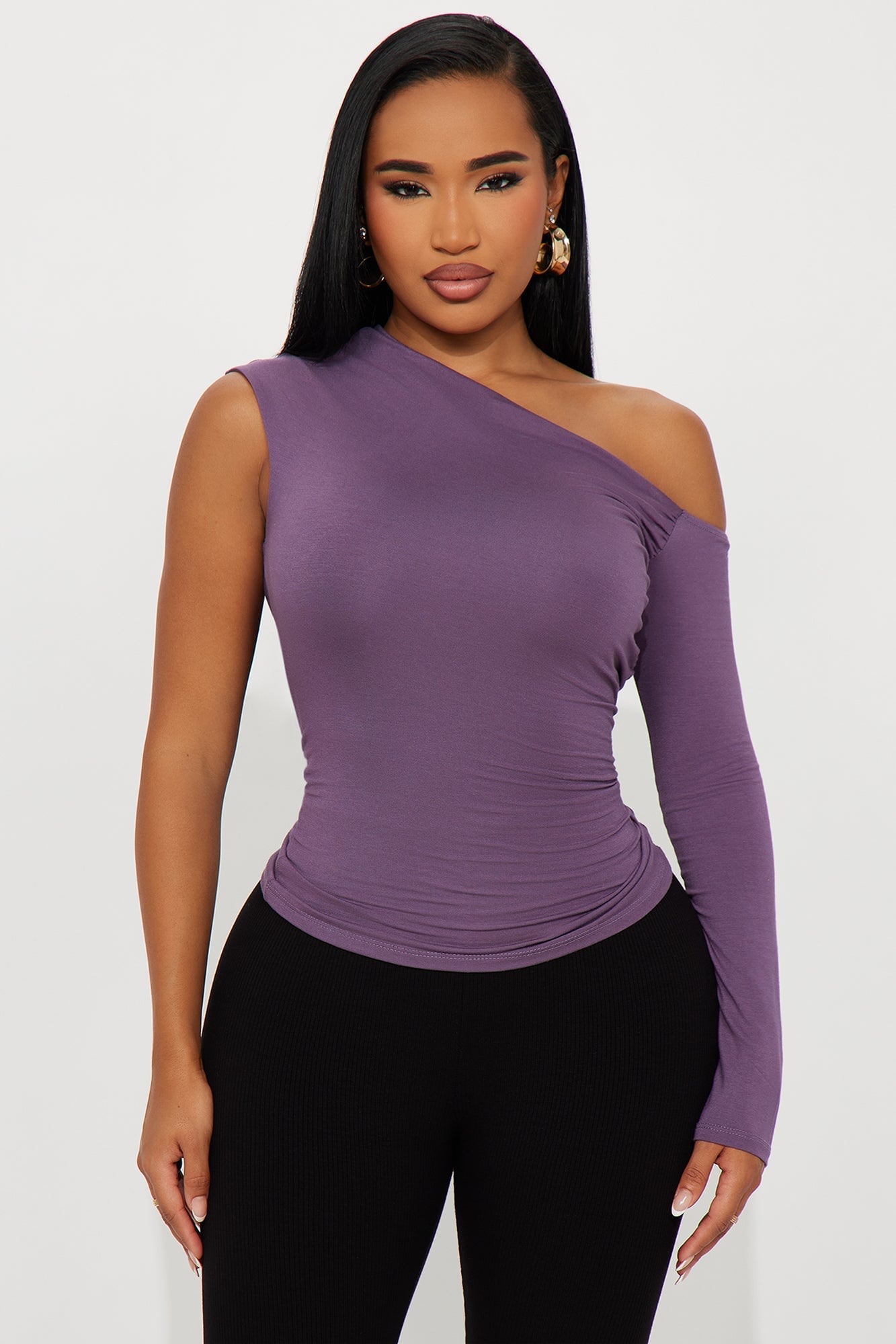 Ashling Ruched Off Shoulder Top - Purple image 4