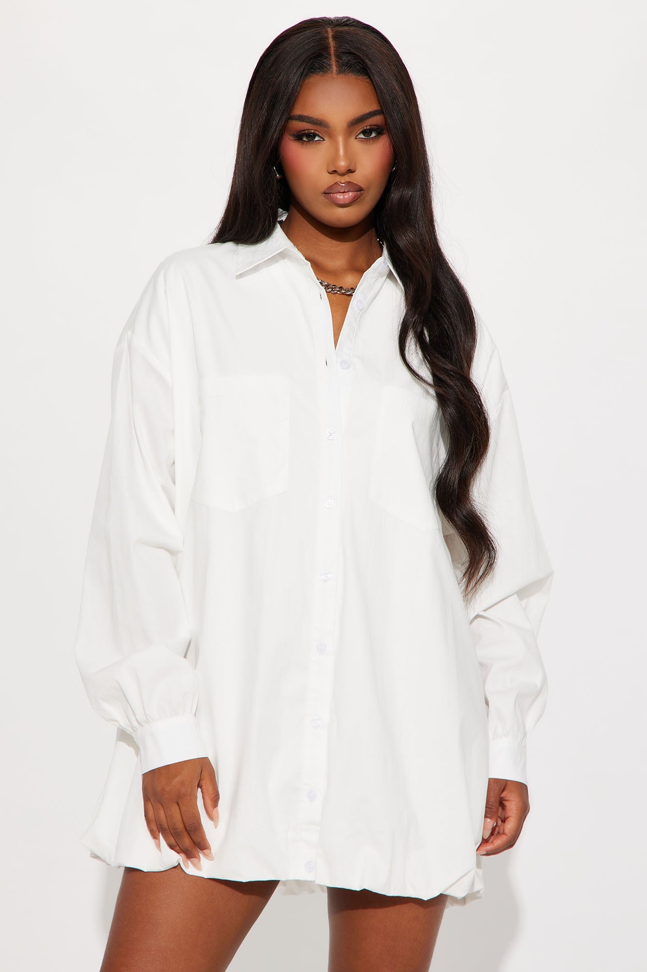 Isobel Mini Shirt Bubble Dress - White image 5