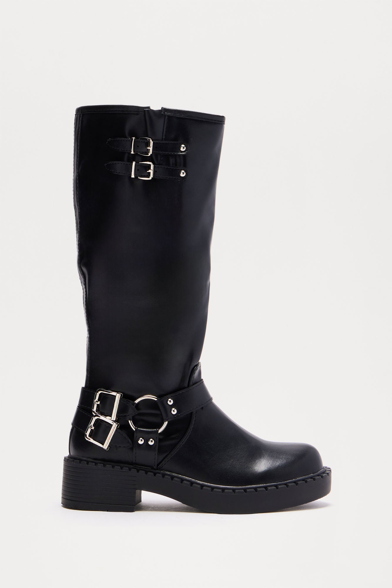 Miles Buckle Knee High Boots - Black image 2
