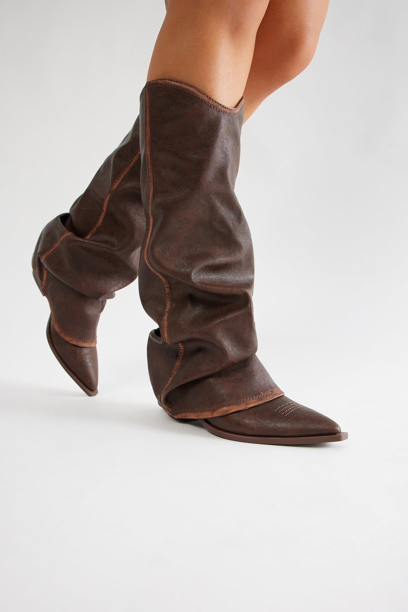 Mason Overlay Boots - Brown image 5