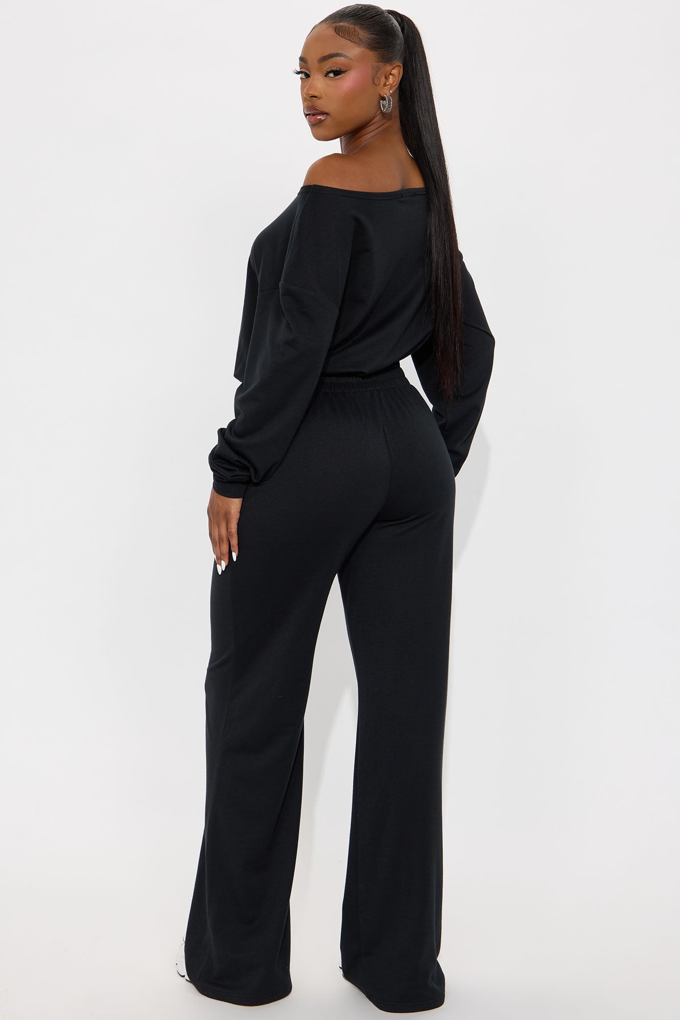 Just Warming Up French Terry Jumpsuit - Black image 6