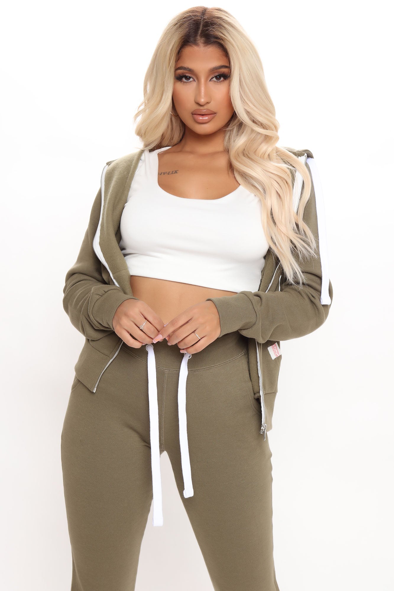 Relaxed Vibe Zip Up Jacket - Olive image 7