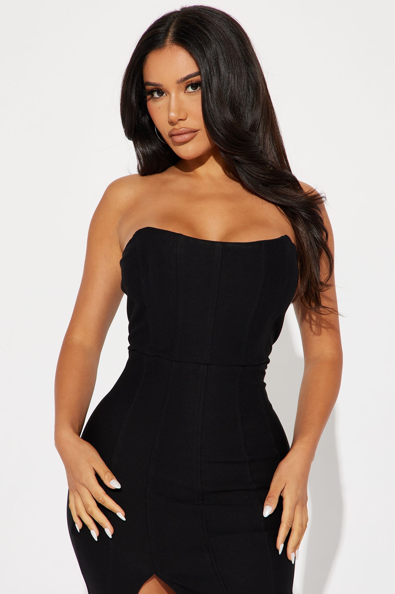 Mykonos Corset Midi Dress - Black image 5