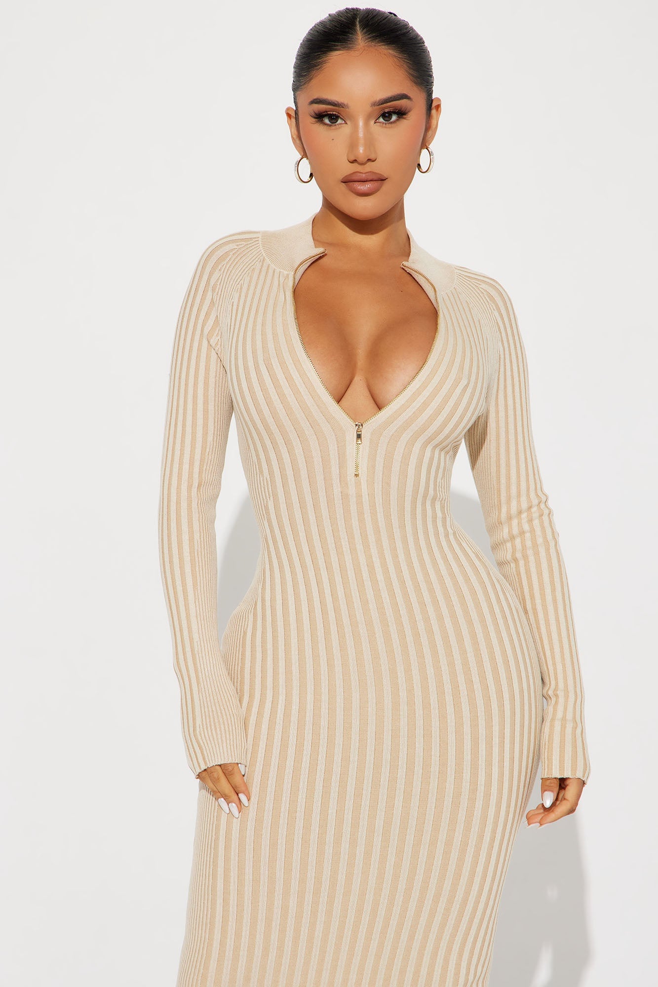 Keeping You Warm Sweater Maxi Dress - Cream image 5