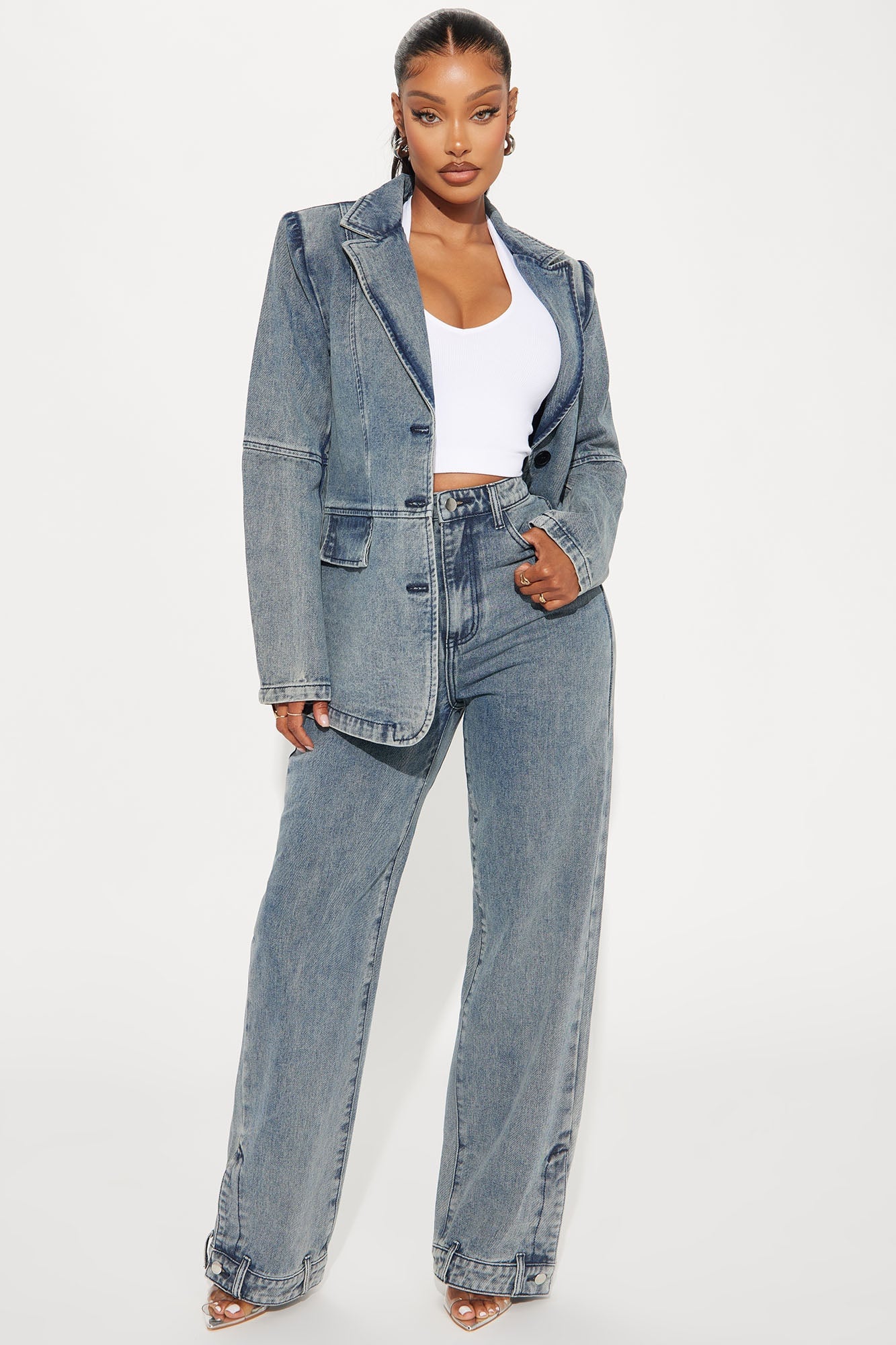 Got Your Mind Racing Straight Leg Jeans - Grey image 6