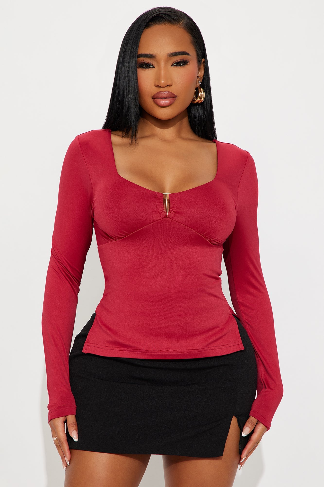 Miley Long Sleeve Top - Red image 4