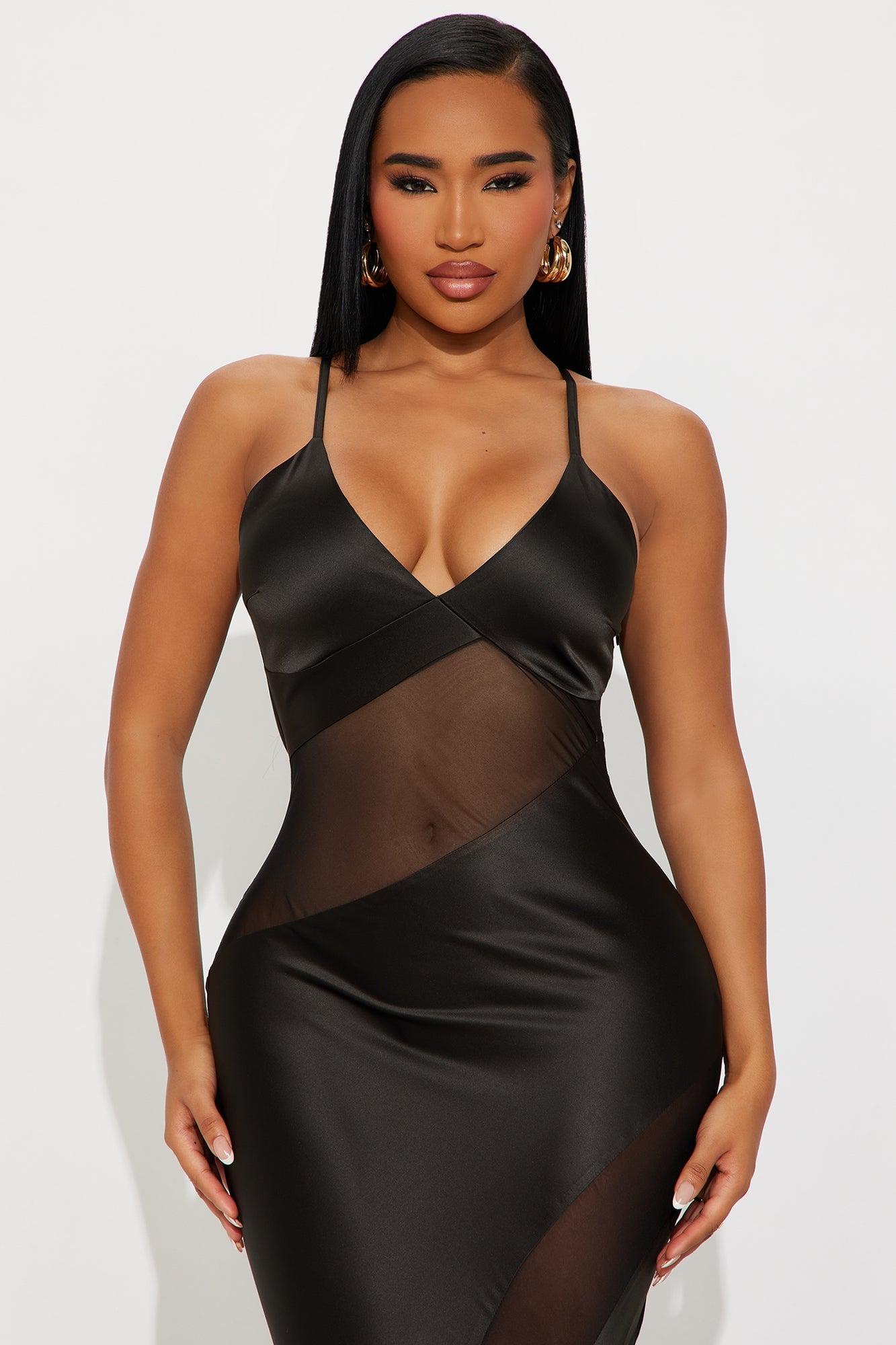 Satin Secrets Maxi Dress - Black image 2