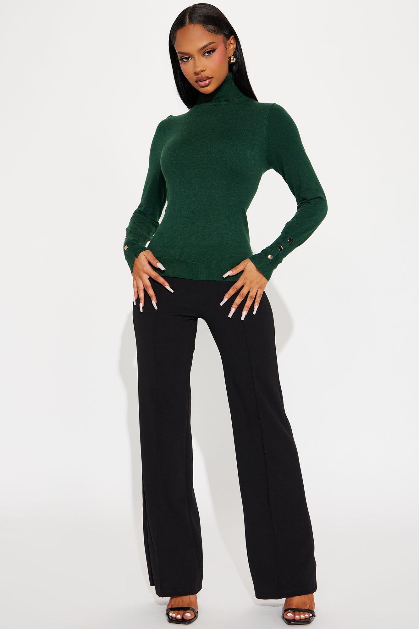 Meet Me Somewhere Turtle Neck Sweater - Hunter image 5