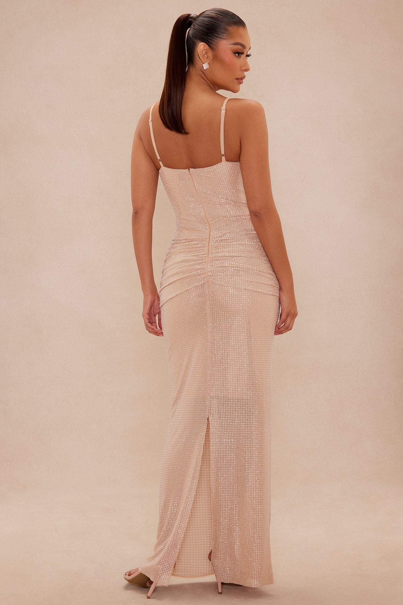 Kendall Rhinestone Maxi Dress - Nude image 5
