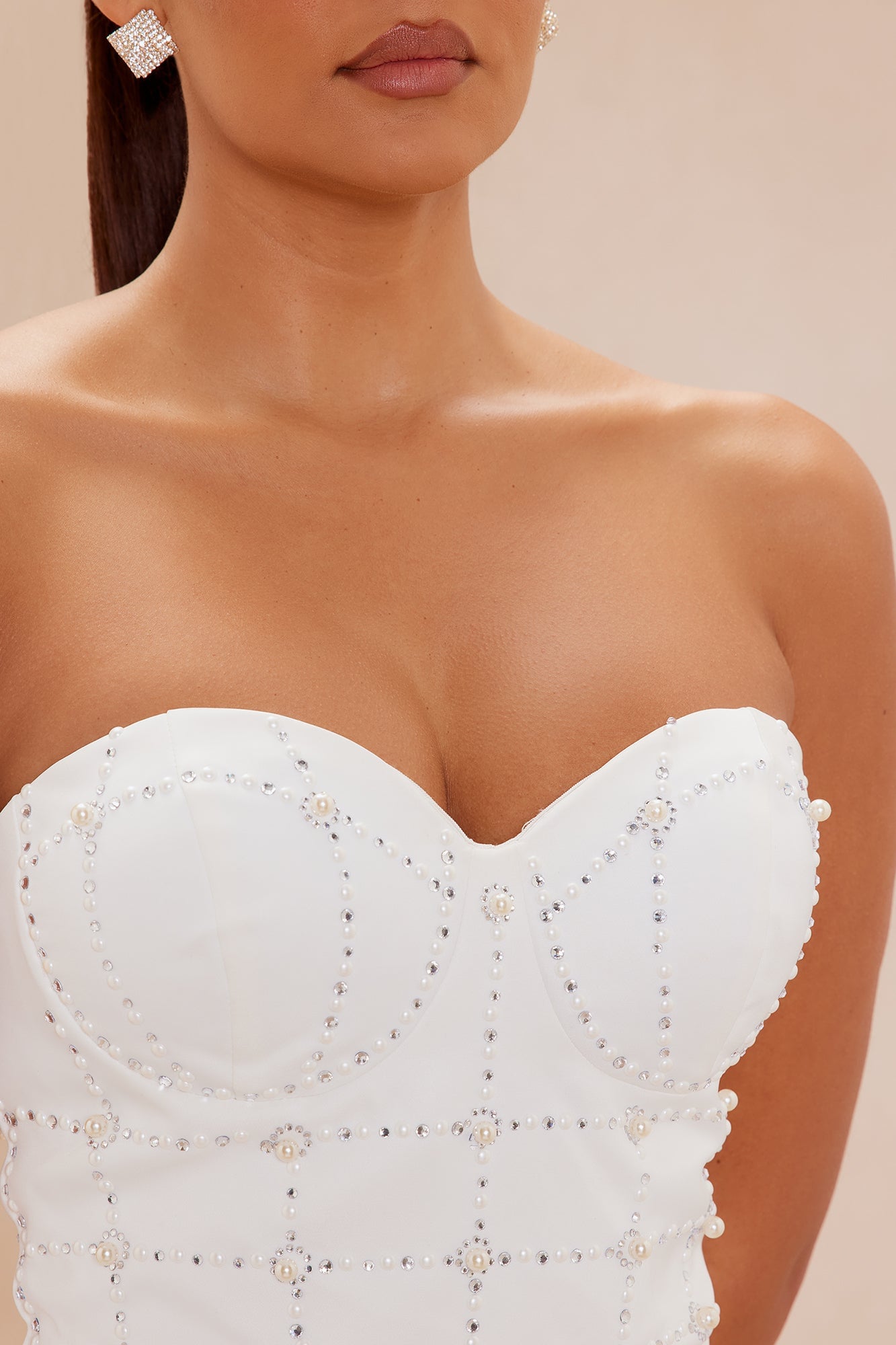 Amara Embellished Mini Dress - White image 7
