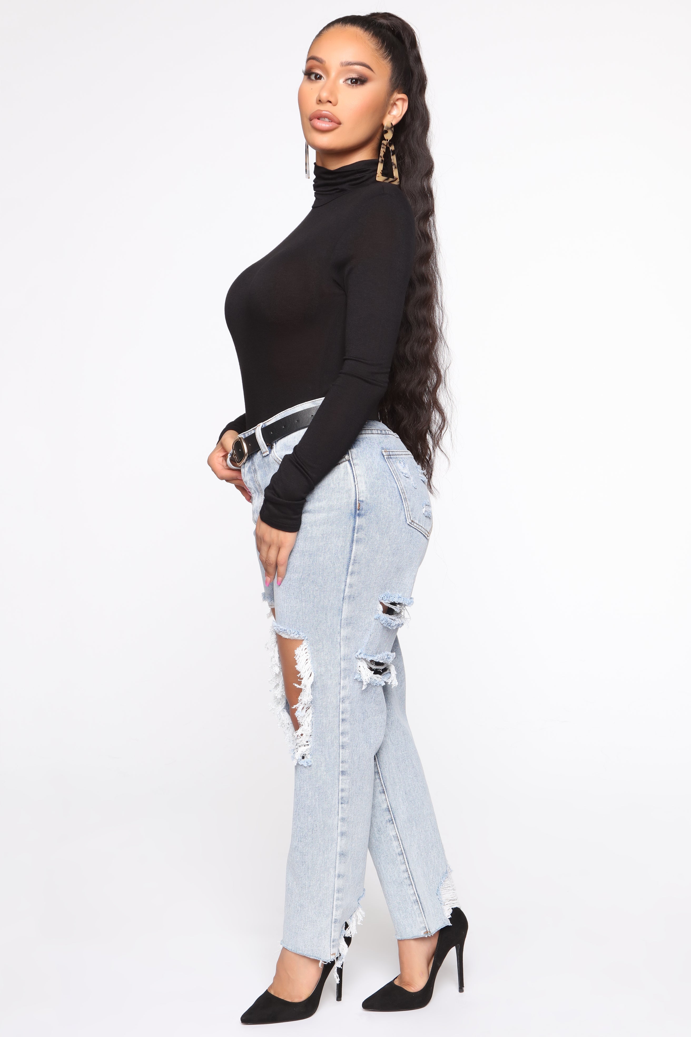 Pamela Turtle Neck Long Sleeve Top - Black image 9