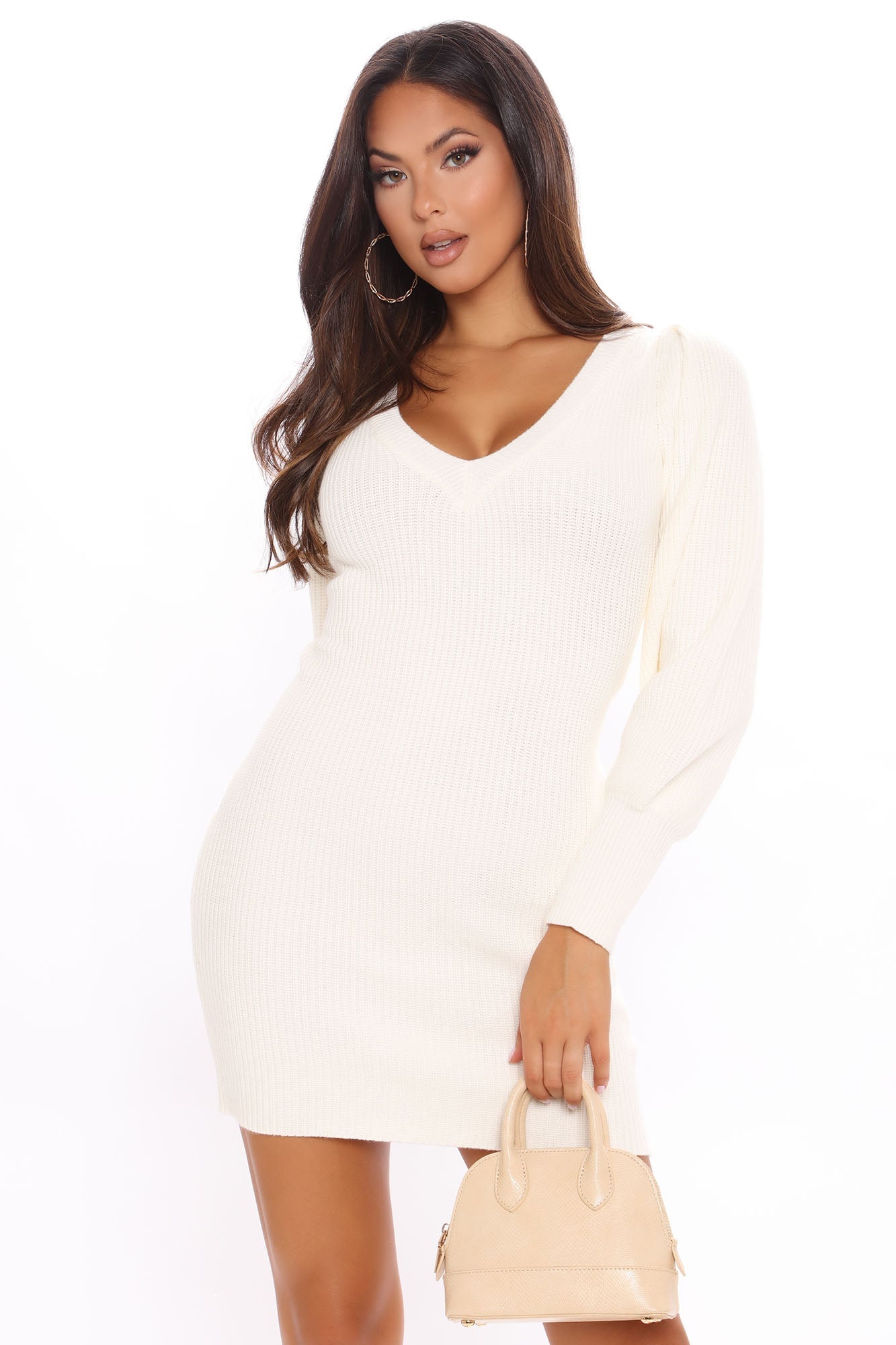 Steph Sweater Mini Dress - Ivory image 10
