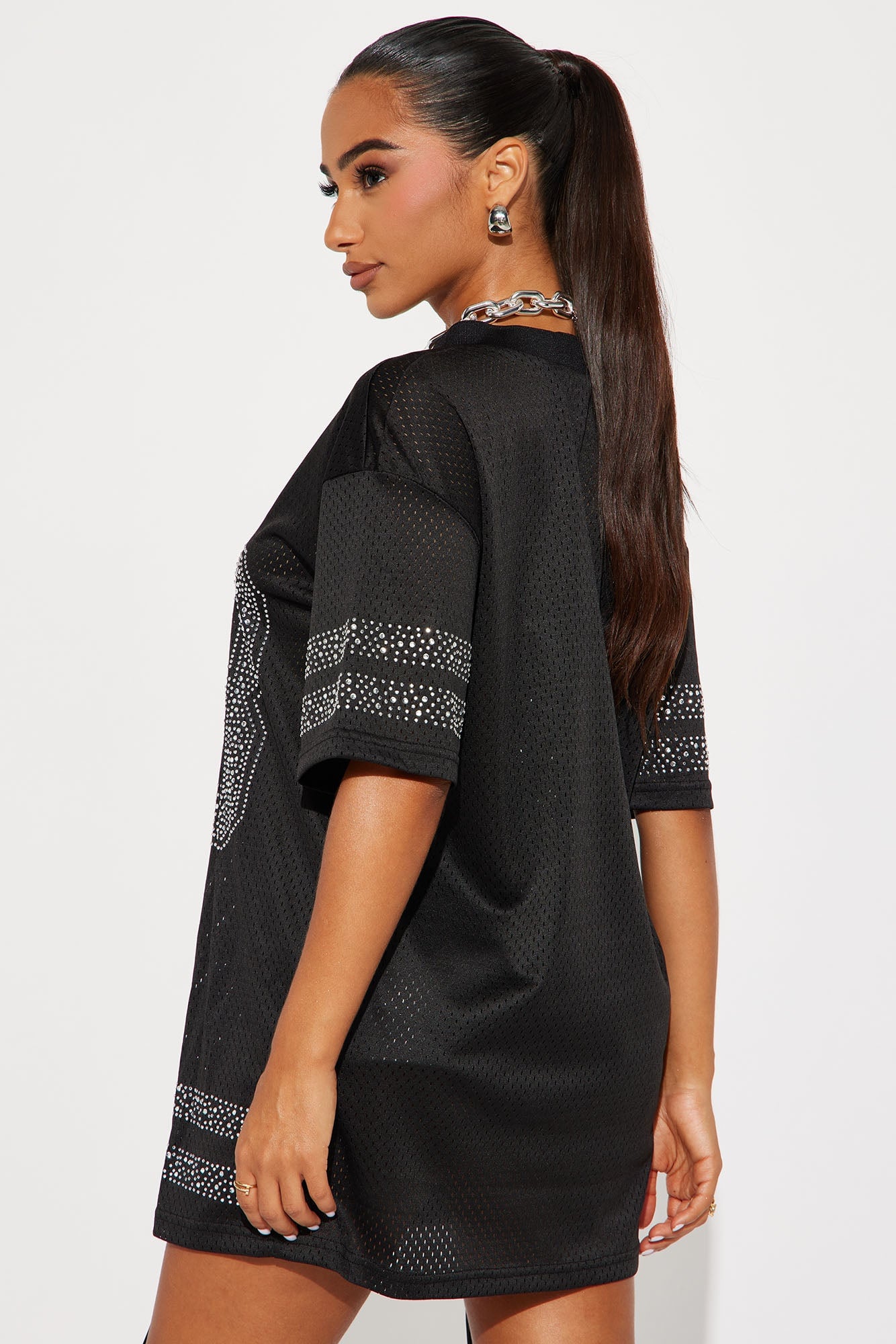 23 Rhinestone Jersey Tee - Black image 8