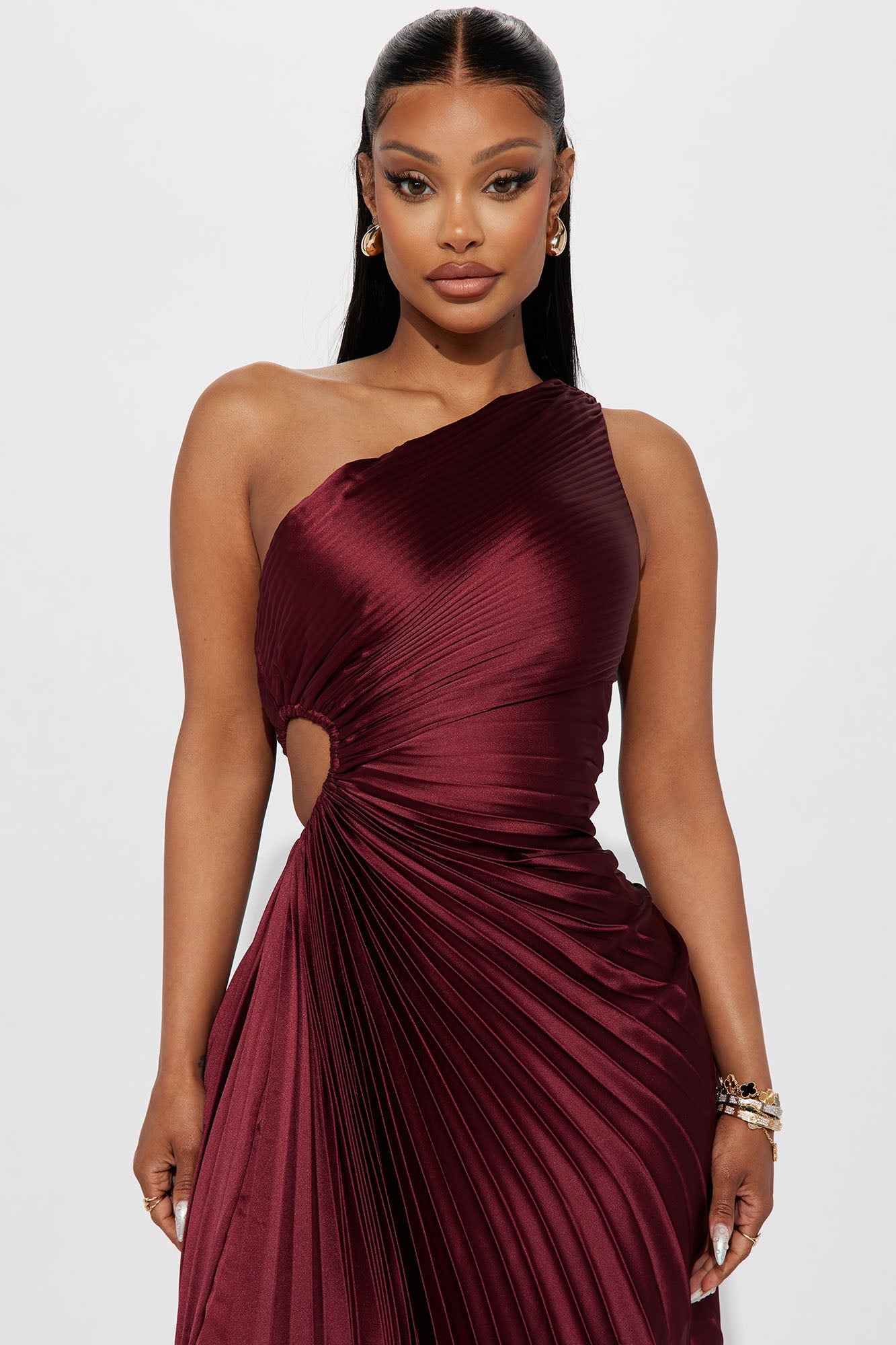 Belle Satin Maxi Dress - Wine image 5