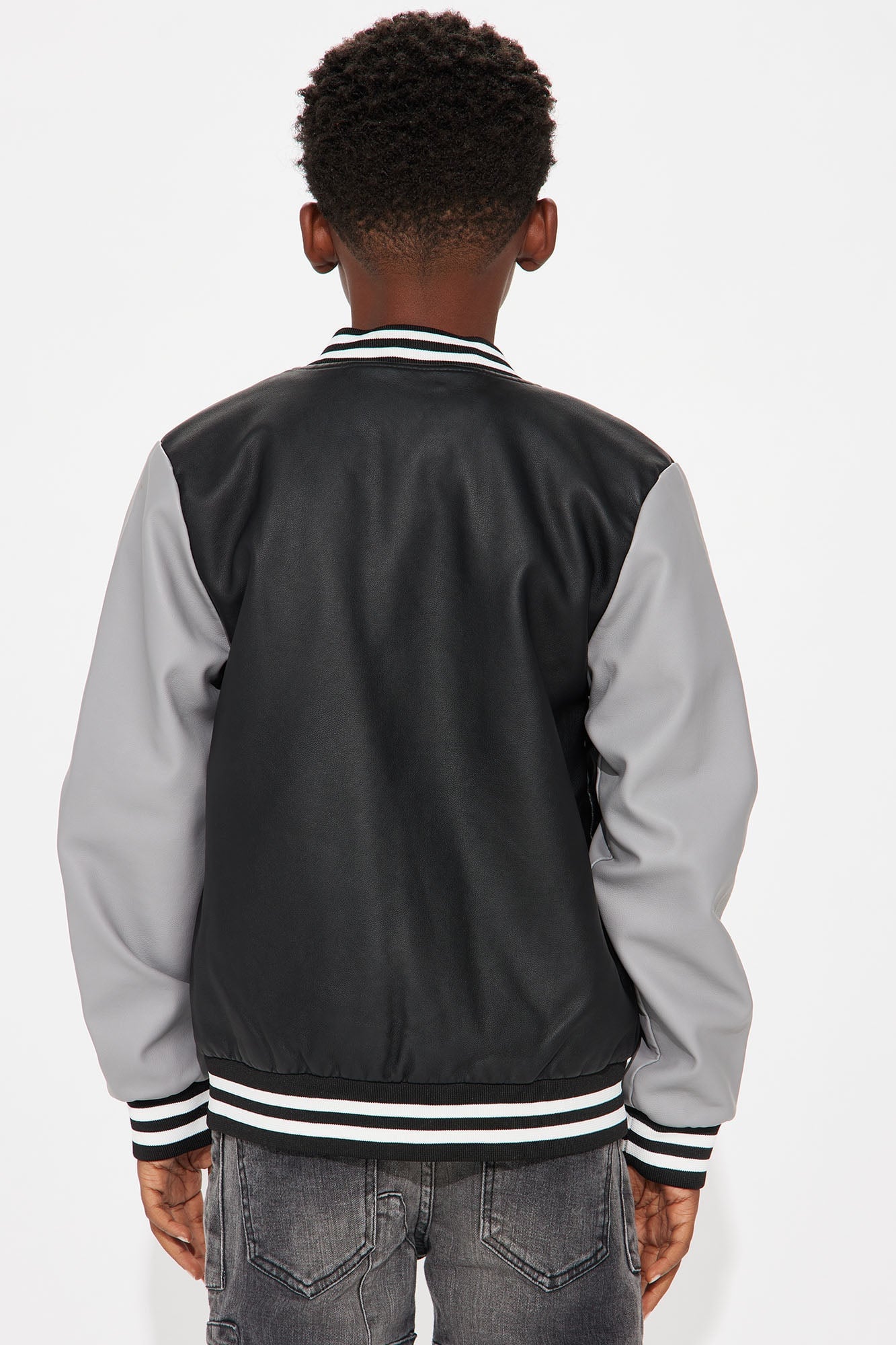 Mini Greatest Of All Time In LA Varsity Jacket - Black/Grey image 4