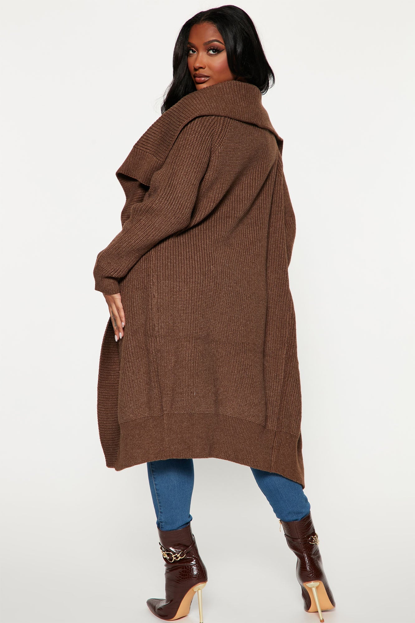 Aspen Sweater Coat - Brown image 6