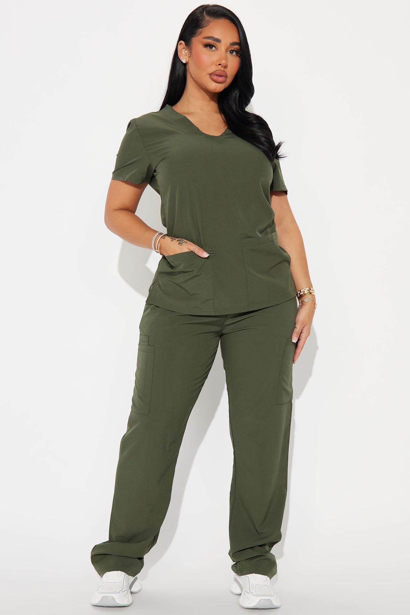 On Call Stretch Uniform Scrub Set - Olive image 4