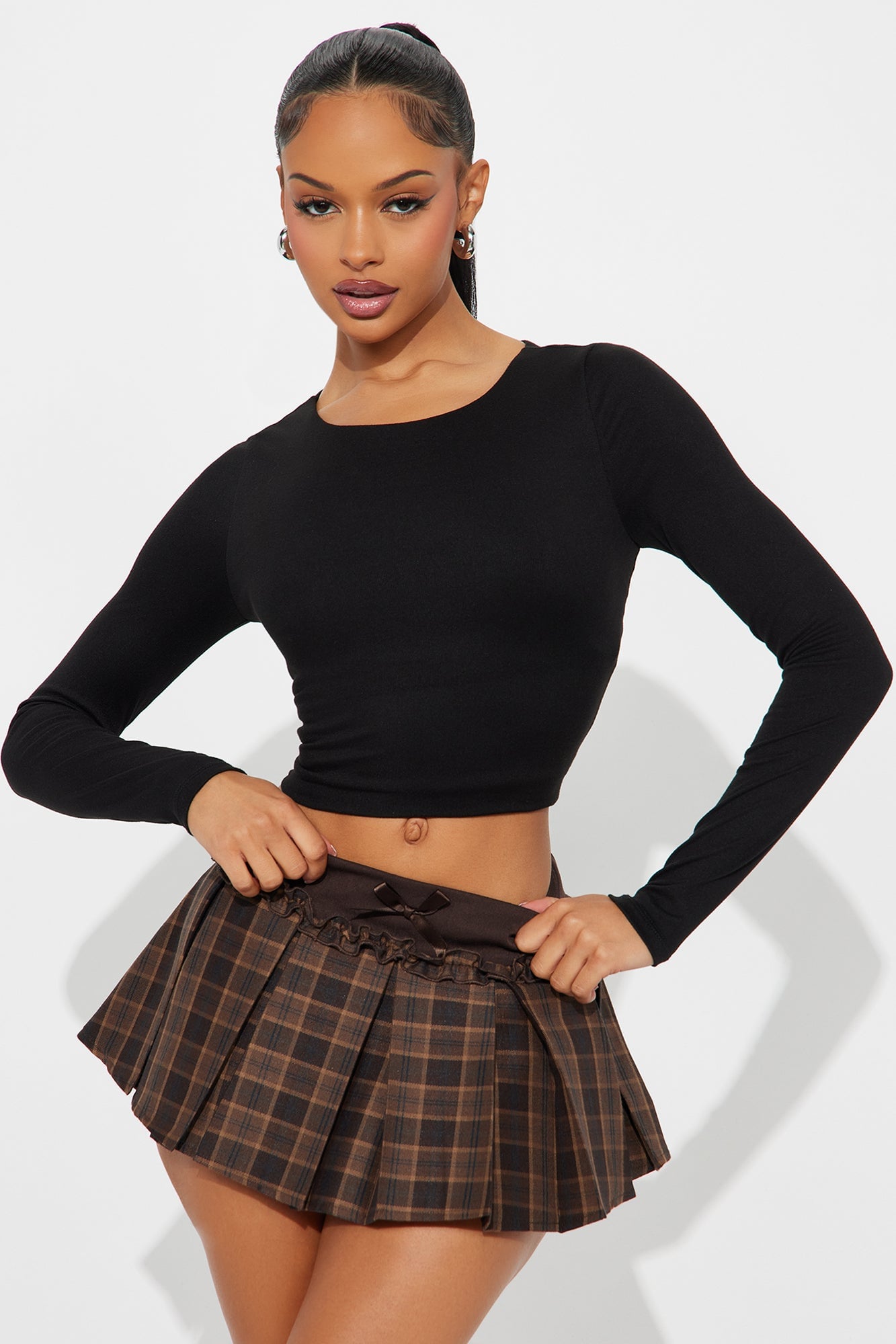 Leanne Double Lined Boat Neck Top - Black image 1