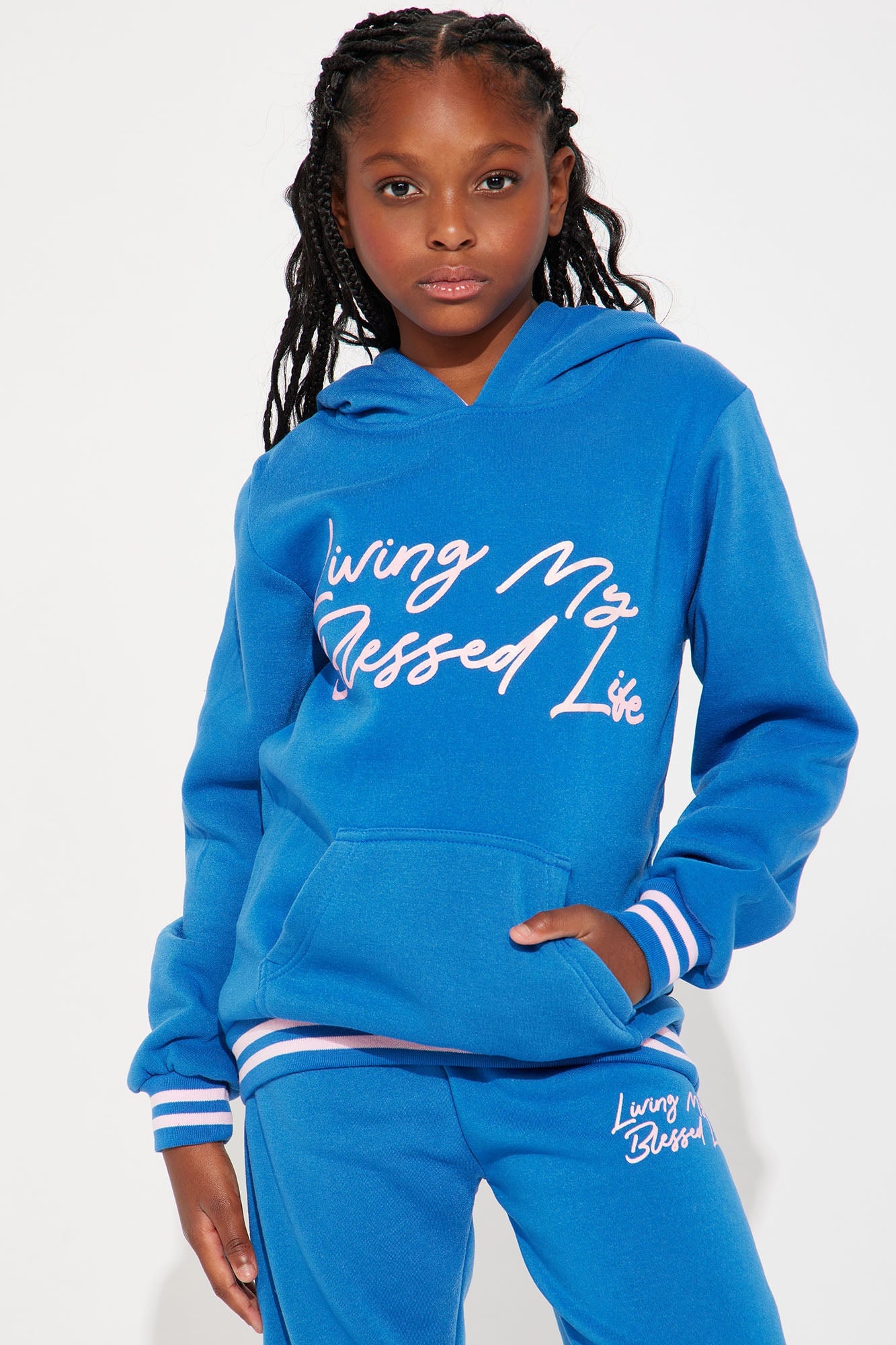 Mini My Blessed Life Fleece Set - Blue image 3