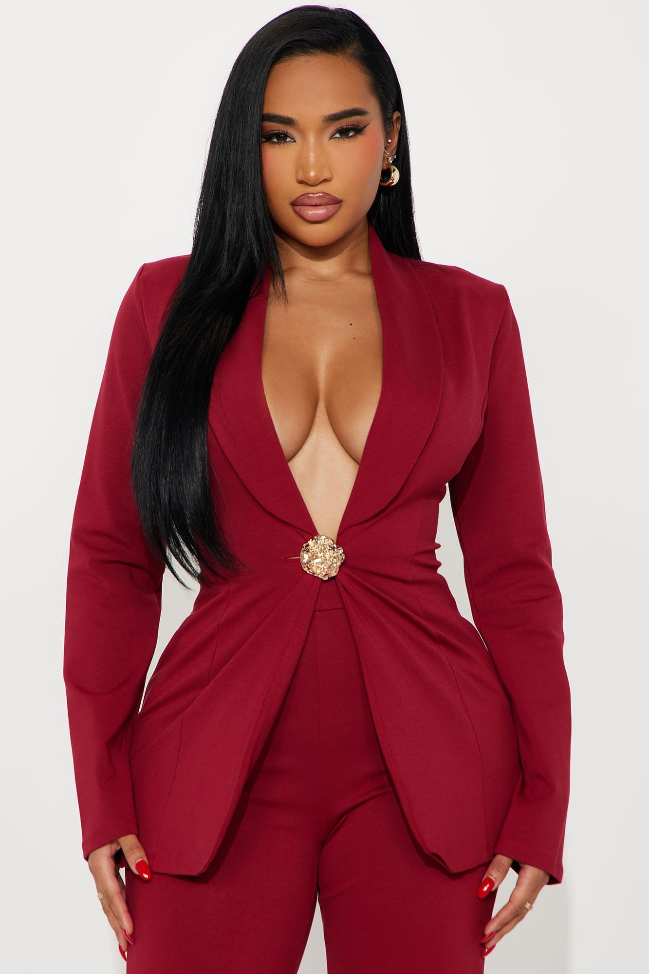 Mindy Blazer Pant Set - Red image 5