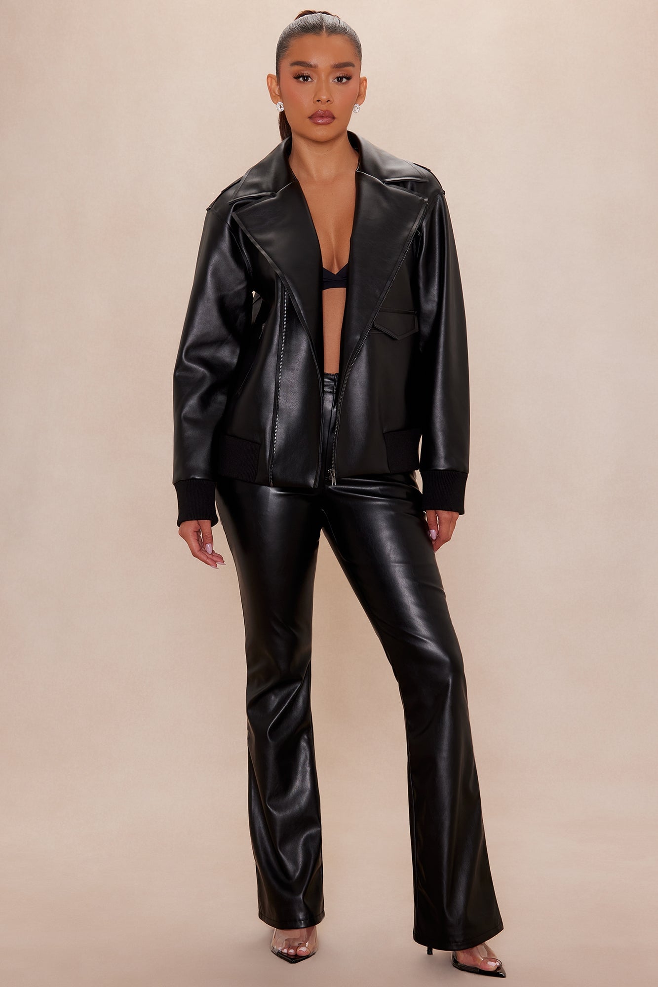 Shotgun Rider Faux Leather Jacket - Black image 2