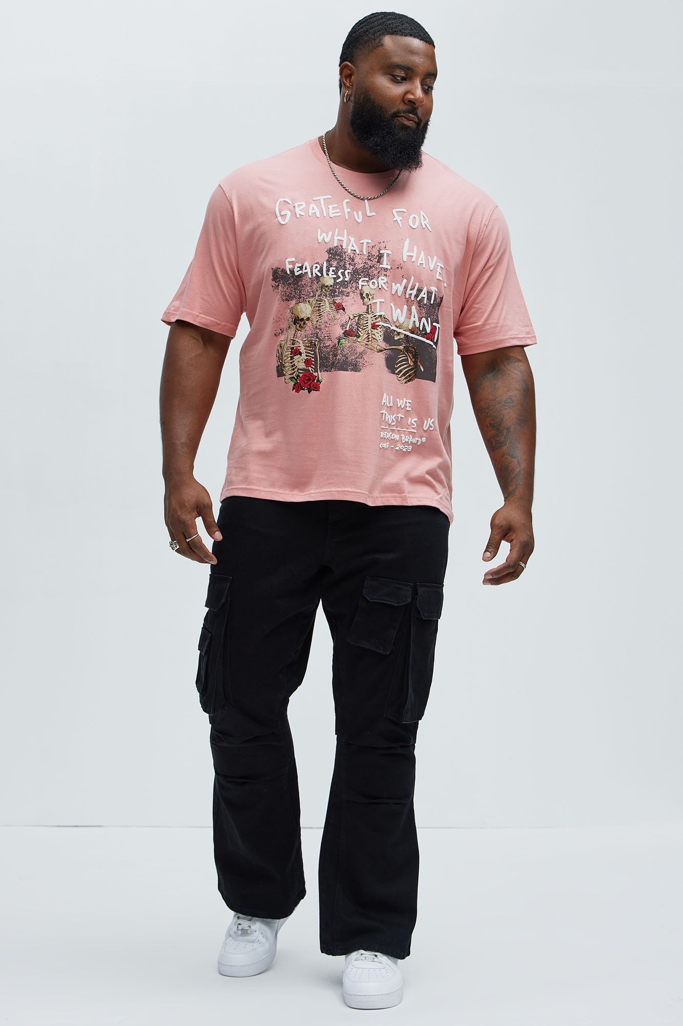 Grateful For What I have Oversized Short Sleeve Tee - Pink image 3