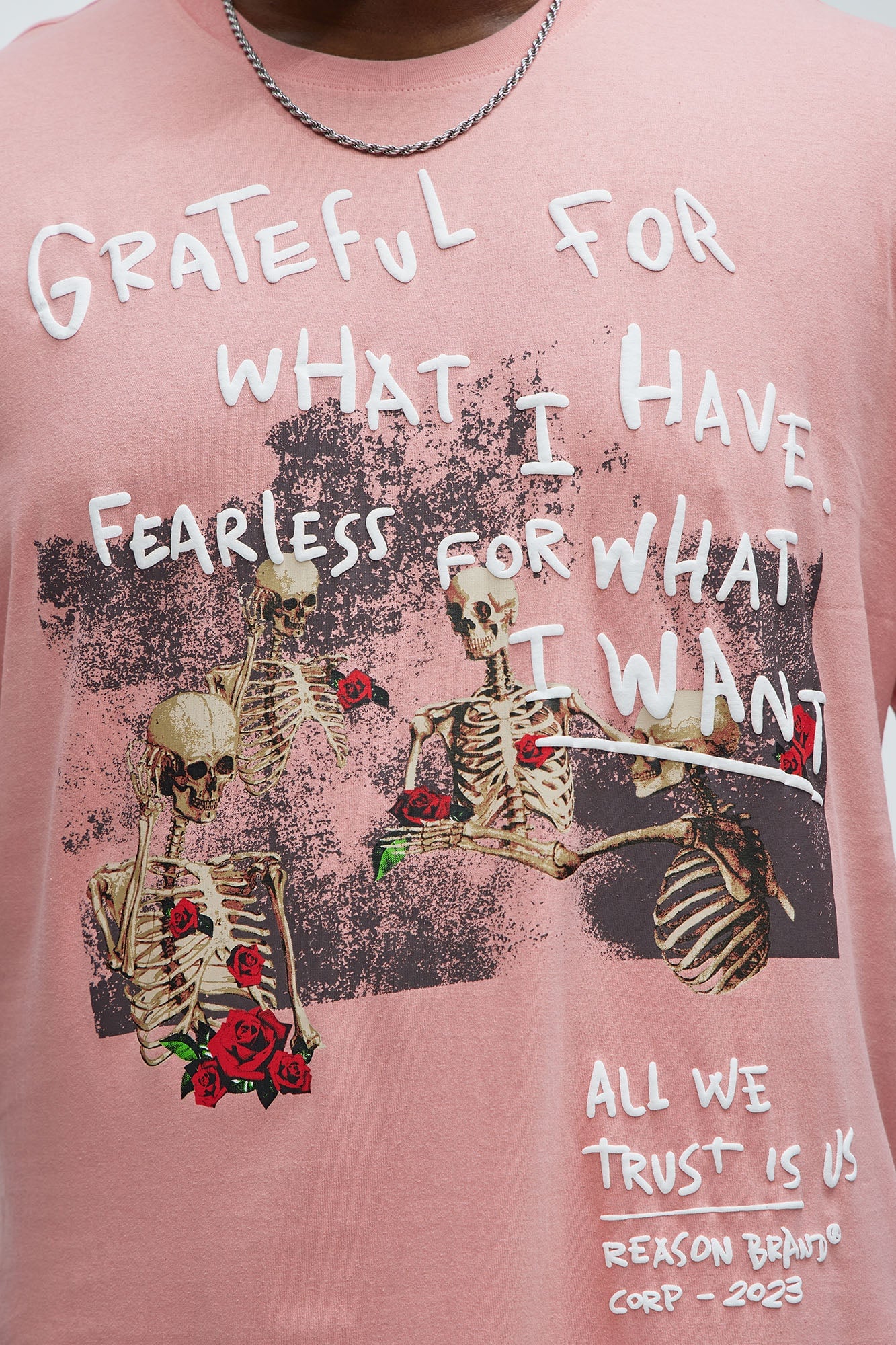 Grateful For What I have Oversized Short Sleeve Tee - Pink image 2