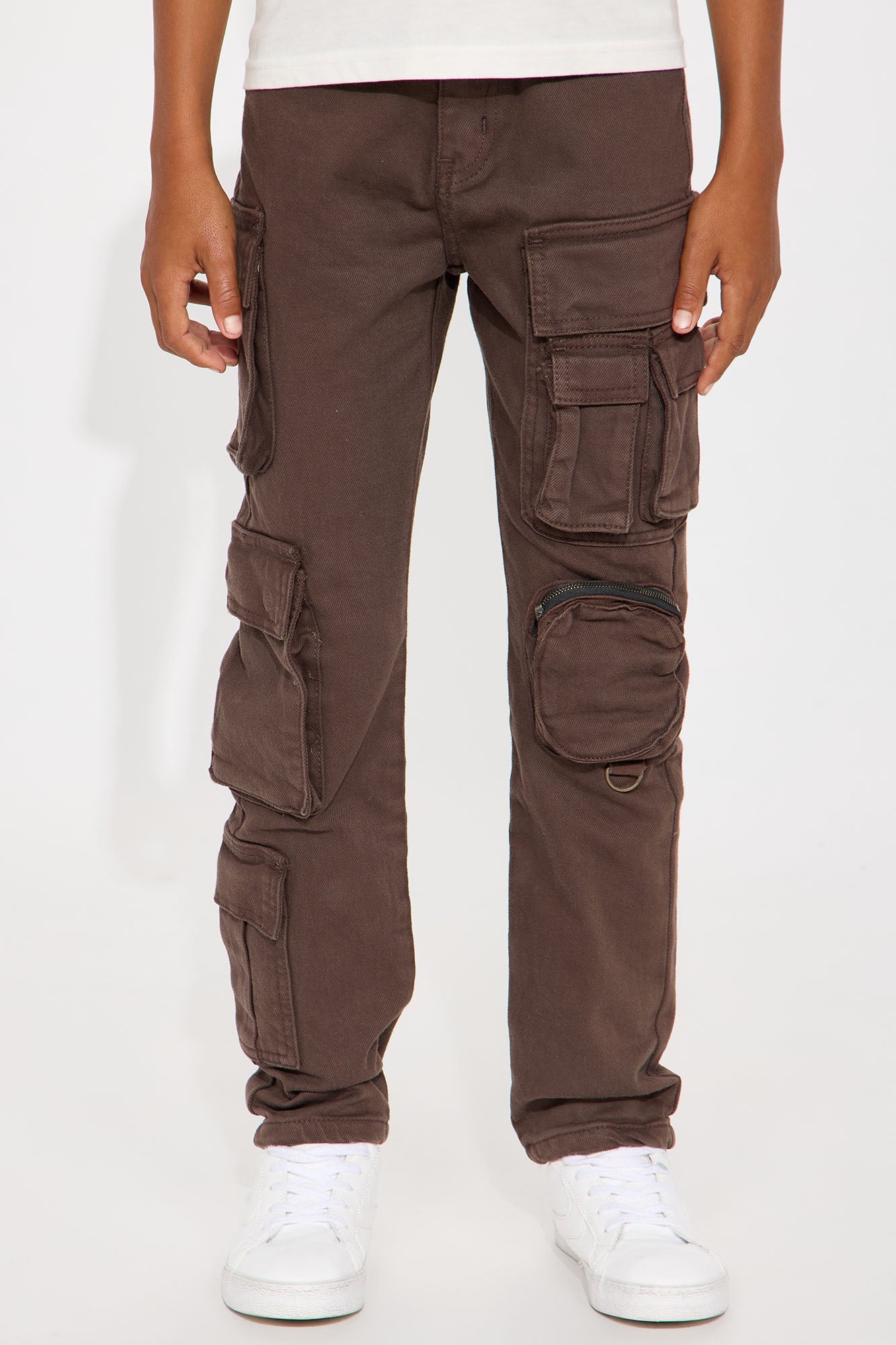 Mini More Than One Cargo Pocket Slim Jeans - Brown image 2
