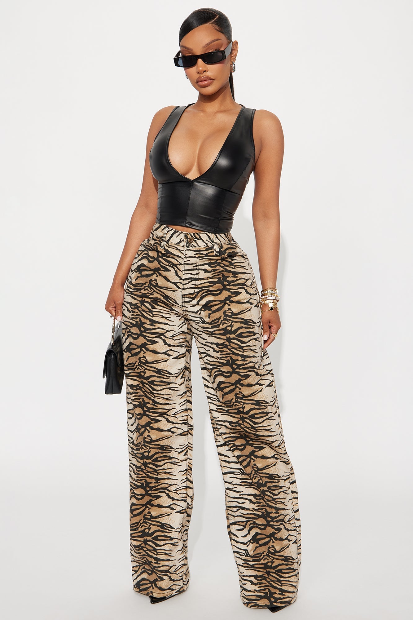 Angelina Faux Leather Top - Black image 5
