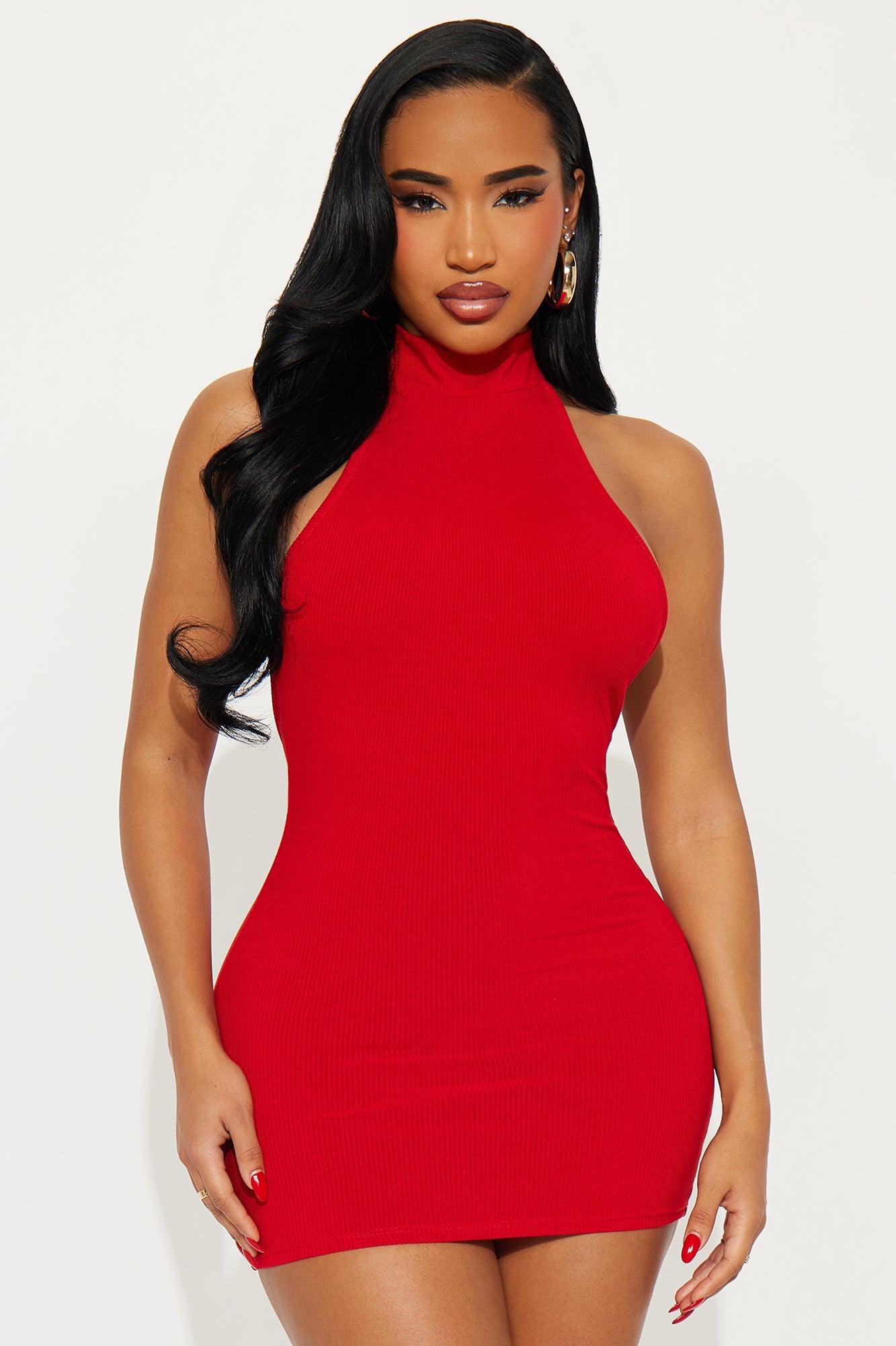 Cassandra Snatched Mini Dress - Red image 4